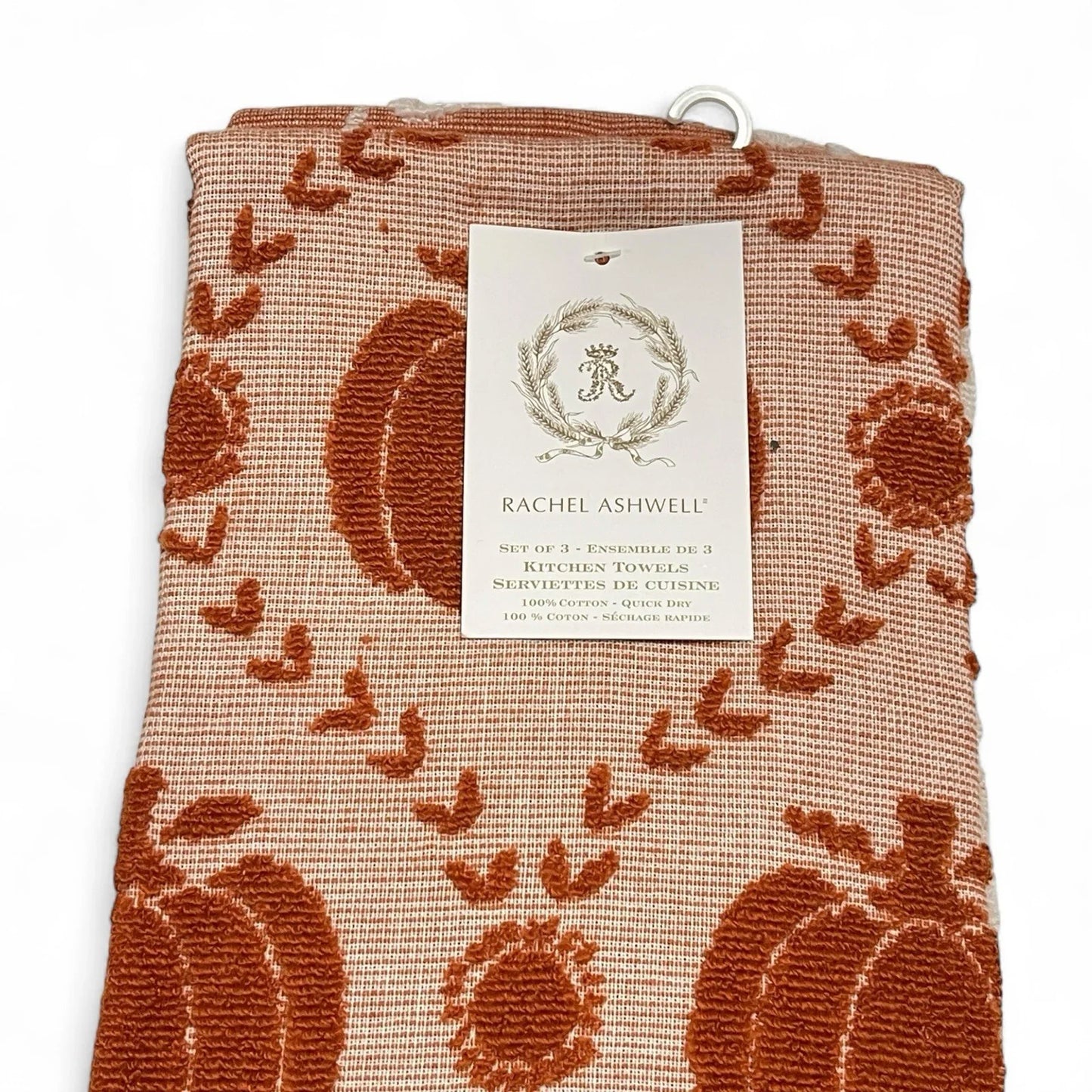 Rachel Ashwell Fall Pumpkin Farmhouse Kitchen Towel Set 3-Piece - Trendiez U ♥