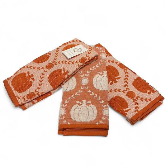 Rachel Ashwell Fall Pumpkin Farmhouse Kitchen Towel Set 3-Piece - Trendiez U ♥