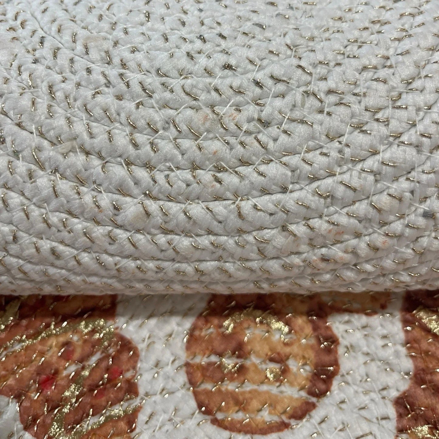 Rachel Zoe Braided Placemats 4PC Set Gold Gingerbread Men Metallic Farmhouse - Trendiez U ♥