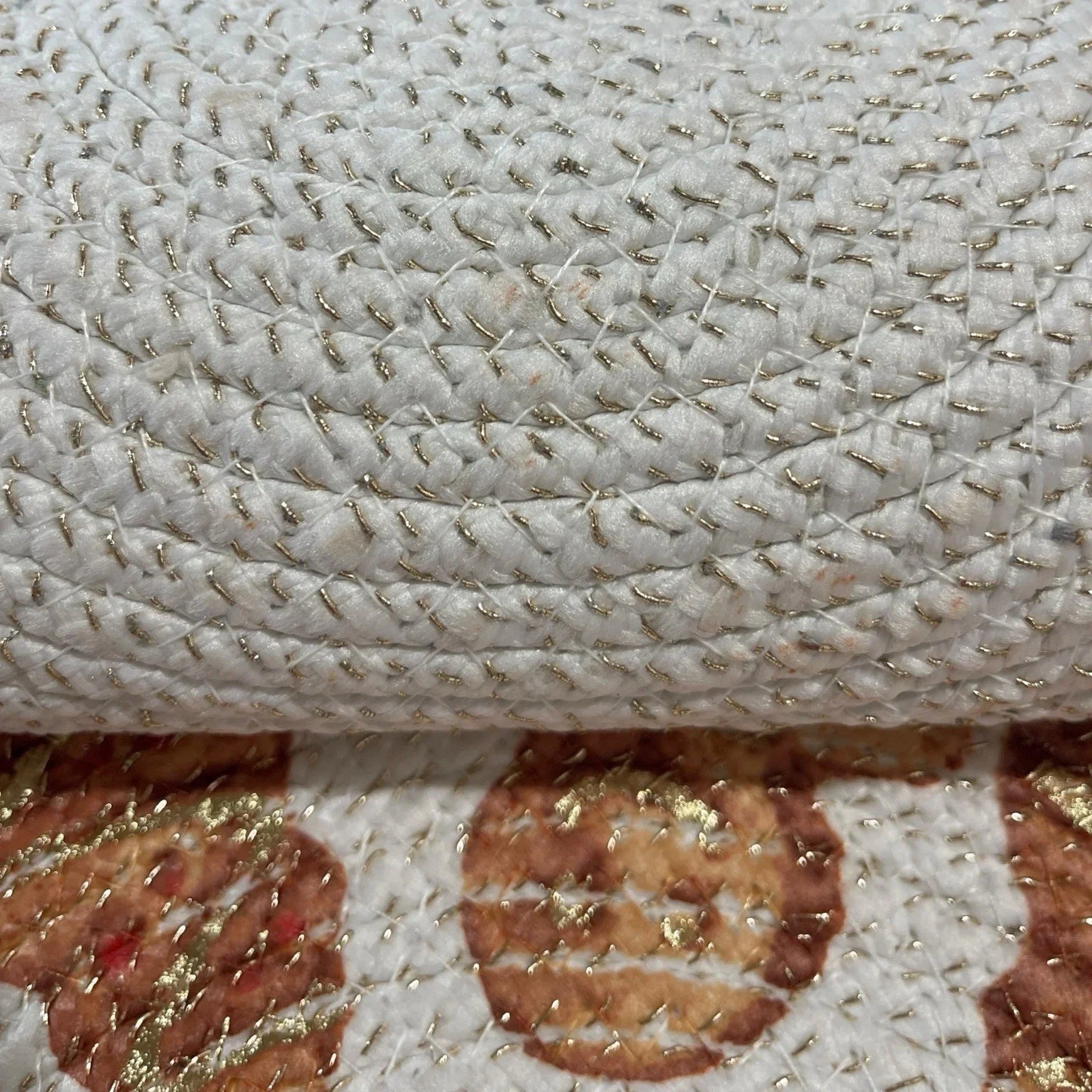 Rachel Zoe Braided Placemats 4PC Set Gold Gingerbread Men Metallic Farmhouse - Trendiez U ♥