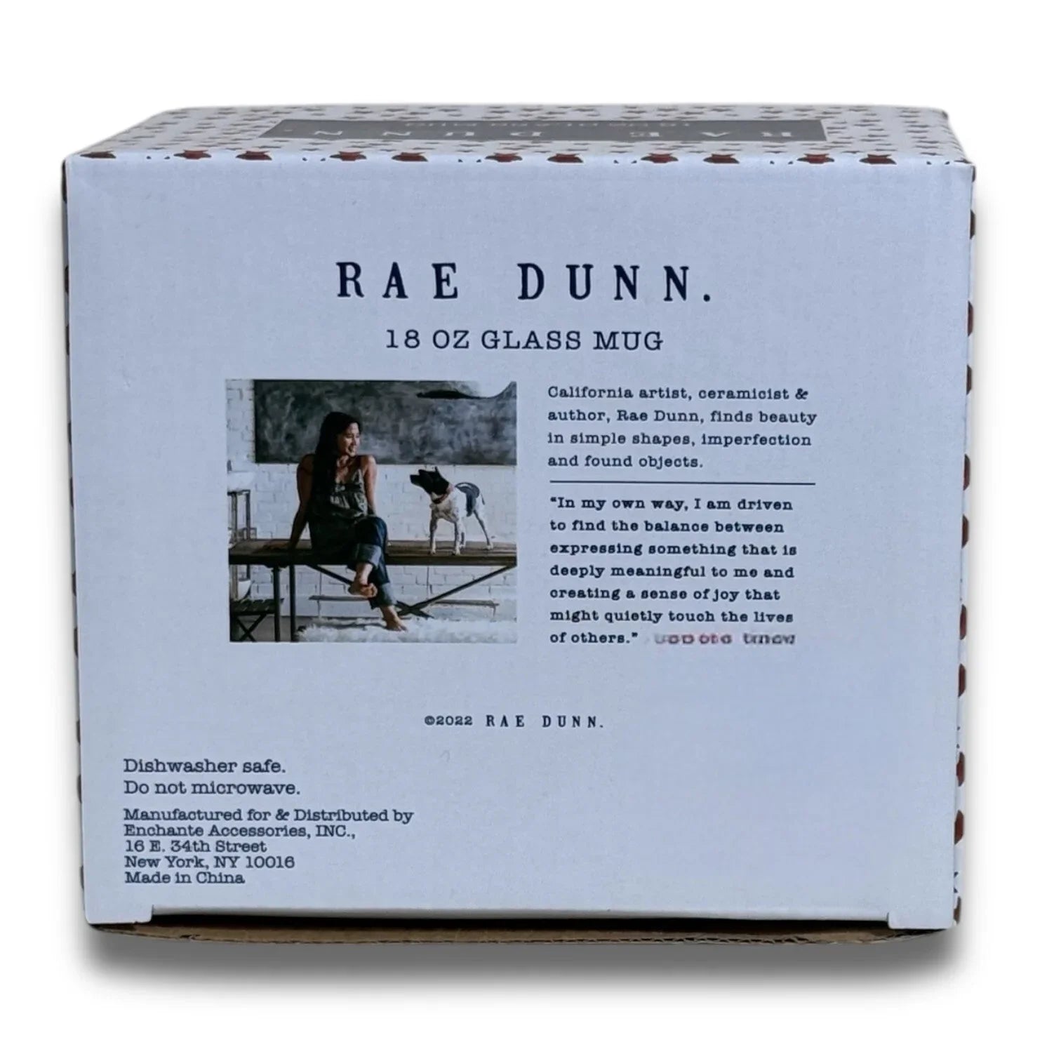 Rae Dunn 18 Oz Clear Coffee Tea Glass Mug Cup Patriotic “Proud American” 🇺🇸 - Trendiez U ♥