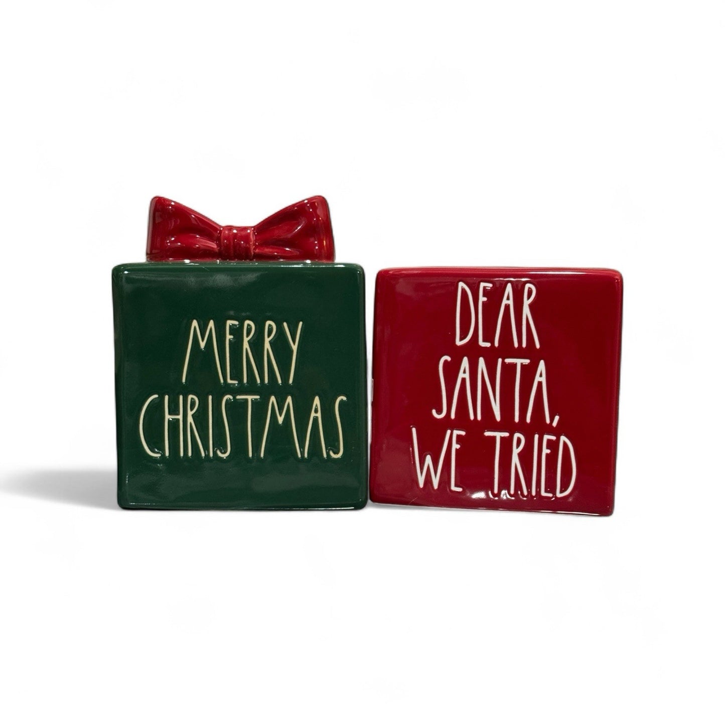 Rae Dunn Christmas Block Decor - 2 Piece Set - Trendiez U ♥