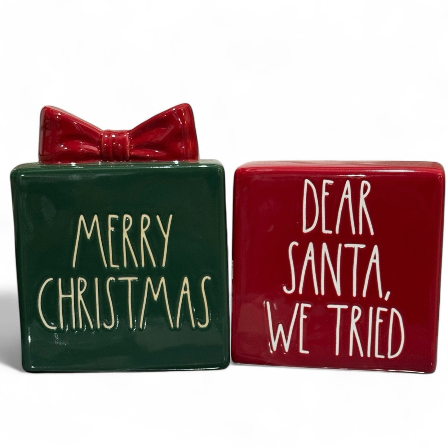 Rae Dunn Christmas Block Decor - 2 Piece Set - Trendiez U ♥
