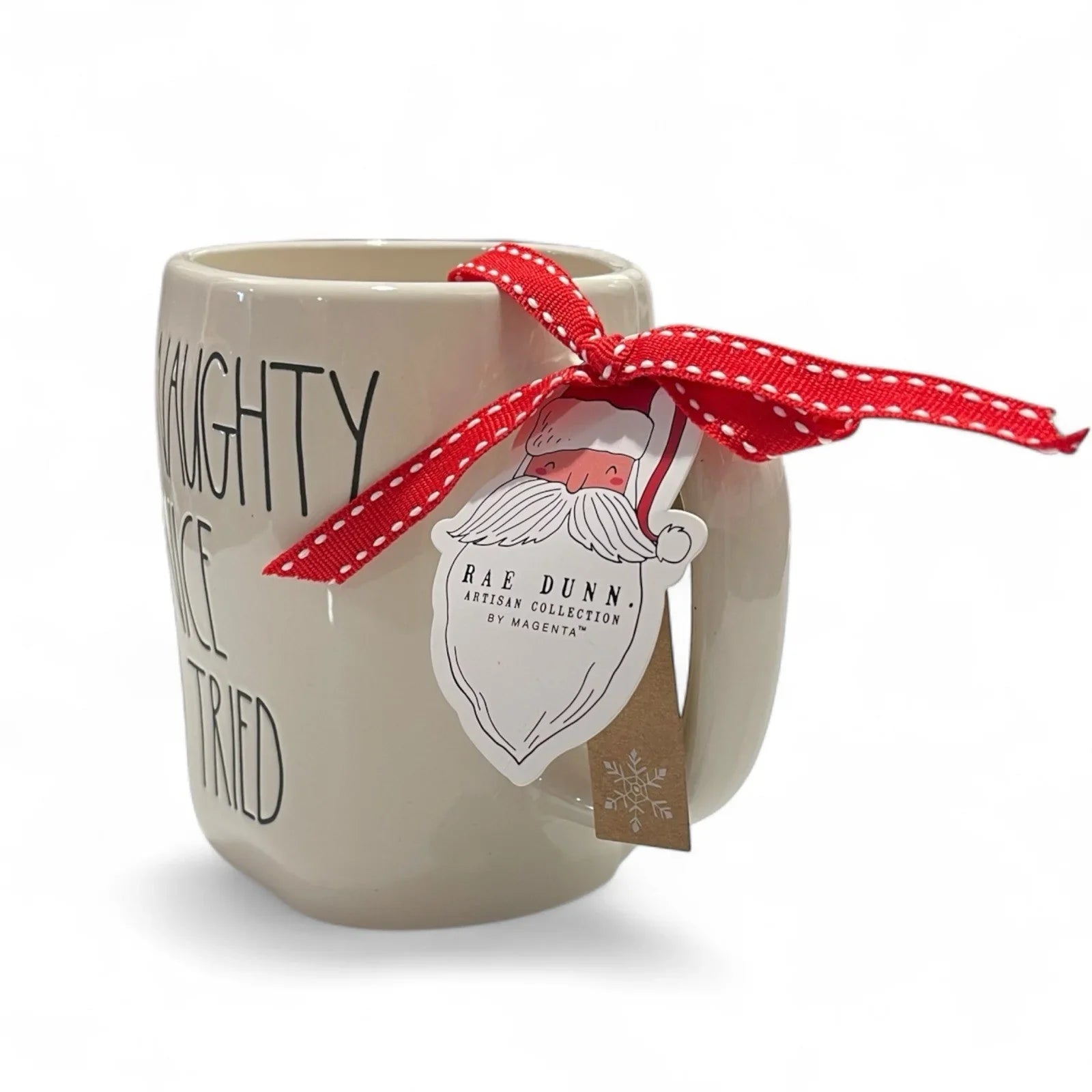 Rae Dunn Christmas Mug - Naughty, Nice, I Tried - Embossed - Trendiez U ♥