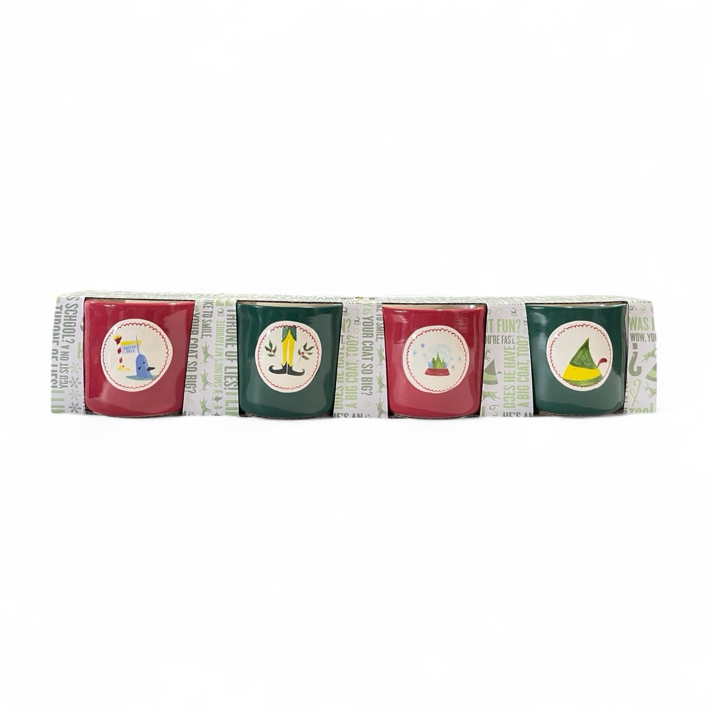 Rae Dunn ELF Ramekin 4pc Red/Green Double Sided Ceramic 8oz Christmas Farmhouse - Trendiez U ♥