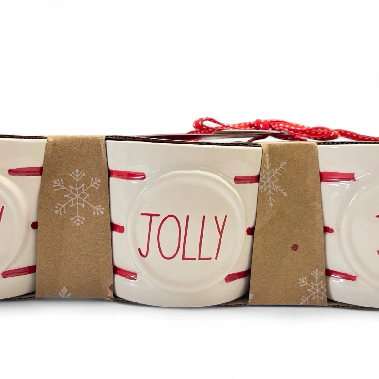 Rae Dunn Holiday Ramekin 4pc Merry/Jolly/Joy/Cheer Textured Farmhouse Christmas - Trendiez U ♥