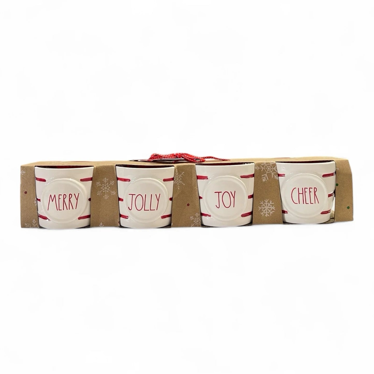 Rae Dunn Holiday Ramekin 4pc Merry/Jolly/Joy/Cheer Textured Farmhouse Christmas - Trendiez U ♥