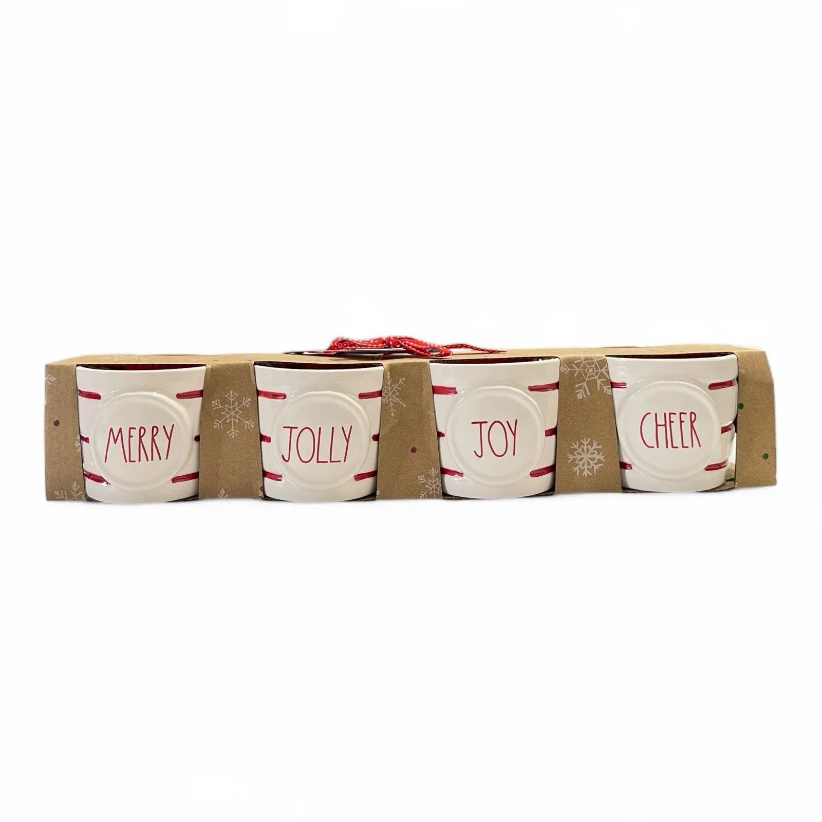 Rae Dunn Holiday Ramekin 4pc Merry/Jolly/Joy/Cheer Textured Farmhouse Christmas - Trendiez U ♥