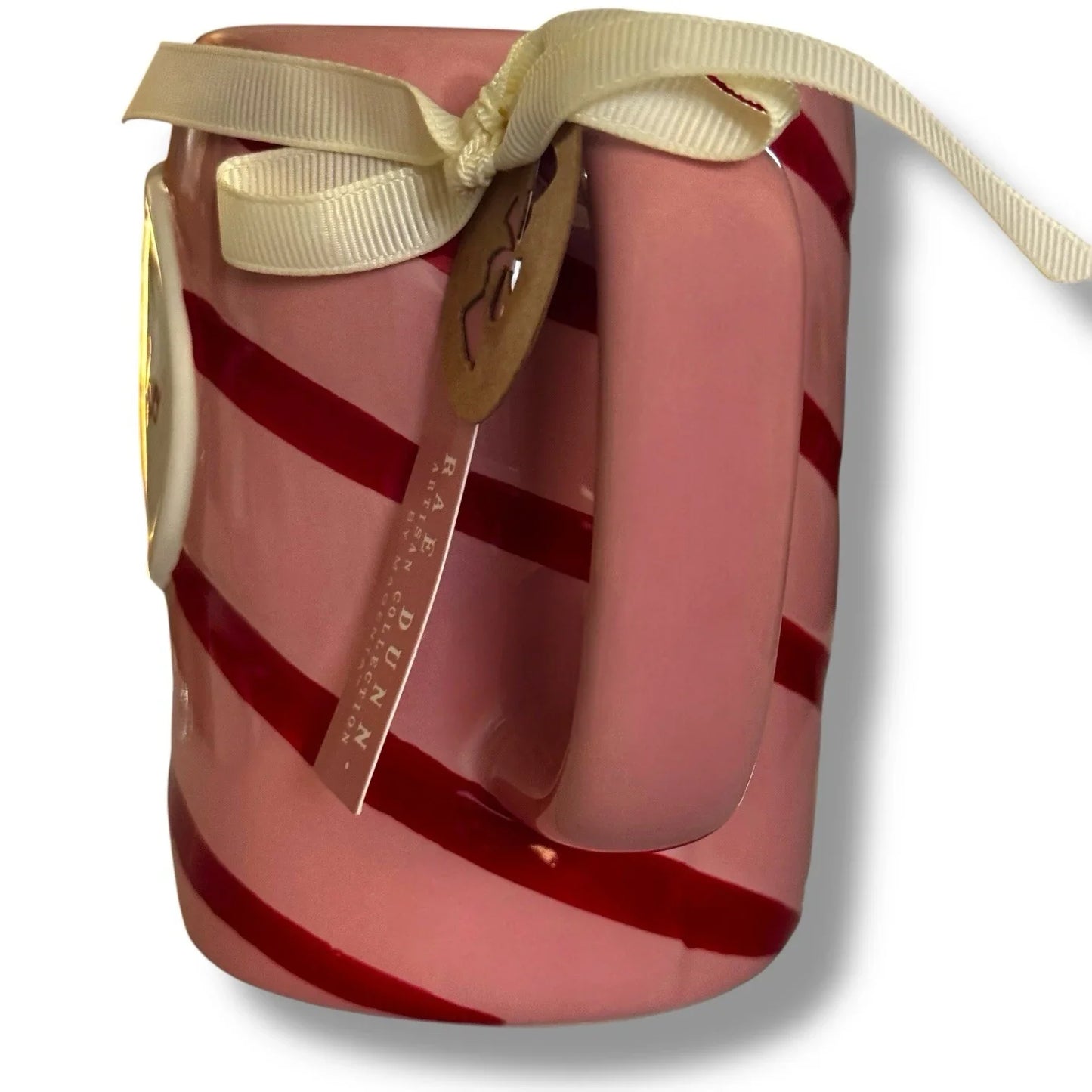 Rae Dunn Pink Red Candy Cane Swirl HO HO HO Christmas Coffee Tea Mug PEPPERMINT - Trendiez U ♥