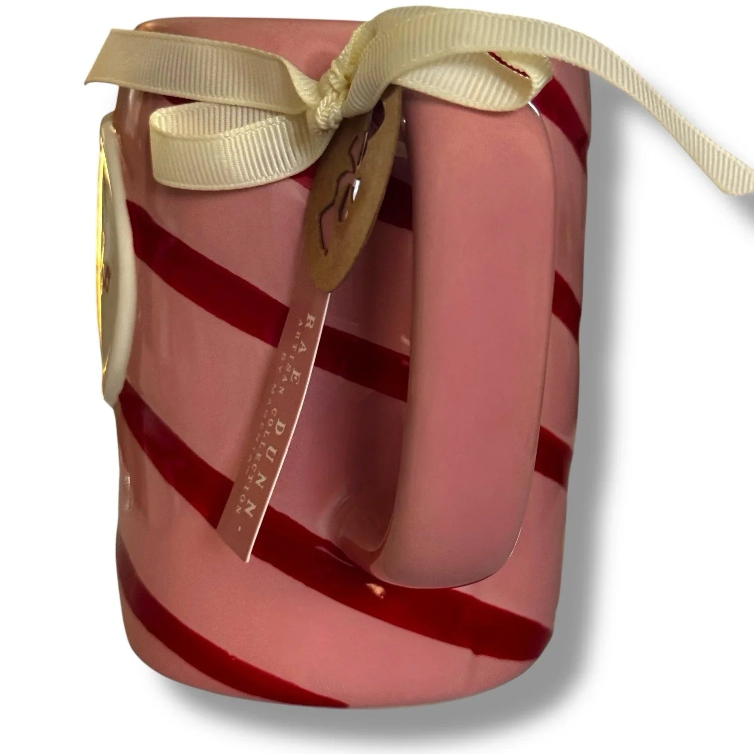 Rae Dunn Pink Red Candy Cane Swirl HO HO HO Christmas Coffee Tea Mug PEPPERMINT - Trendiez U ♥