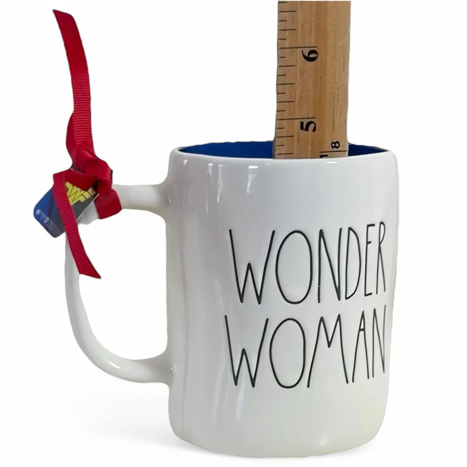 Rae Dunn Wonder Woman White & Blue Mug DC Comics Mug Dbl Sided Coffee Cup - Trendiez U ♥