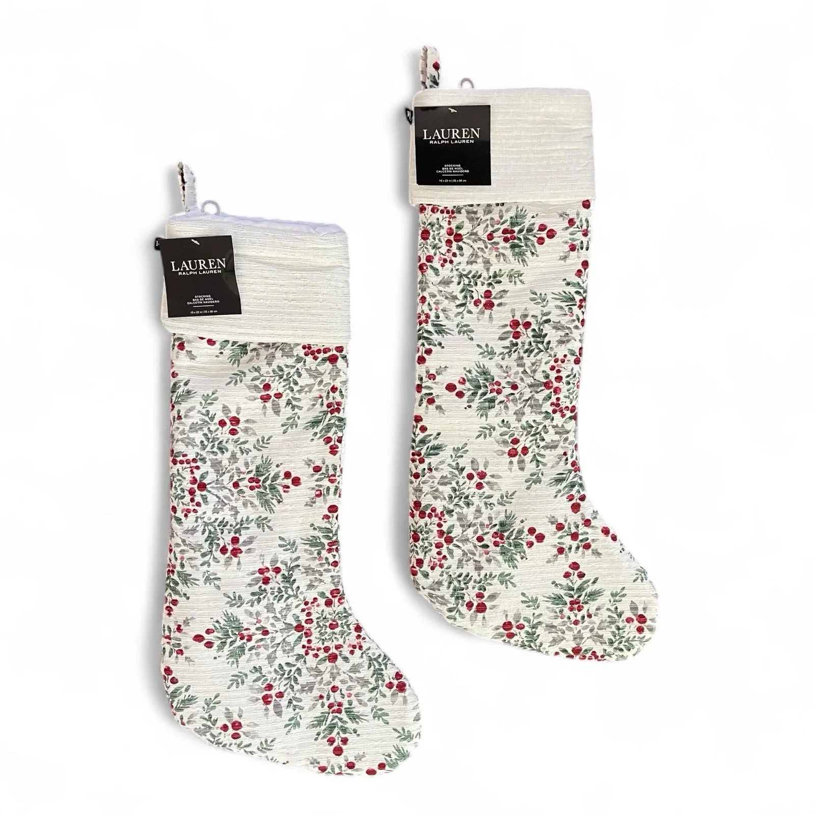 Ralph Lauren 60” Christmas Tree Skirt With 2 Stockings / Set of 3 /Holly Berries - Trendiez U ♥