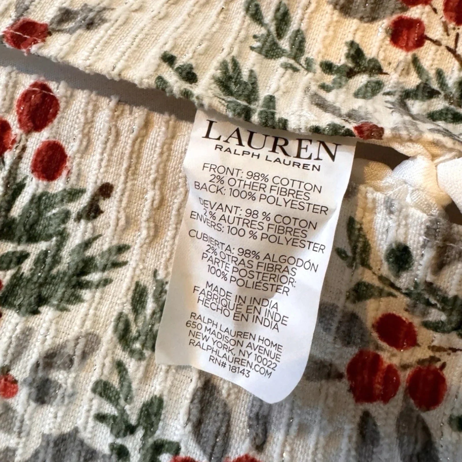 Ralph Lauren 60” Christmas Tree Skirt With 2 Stockings / Set of 3 /Holly Berries - Trendiez U ♥