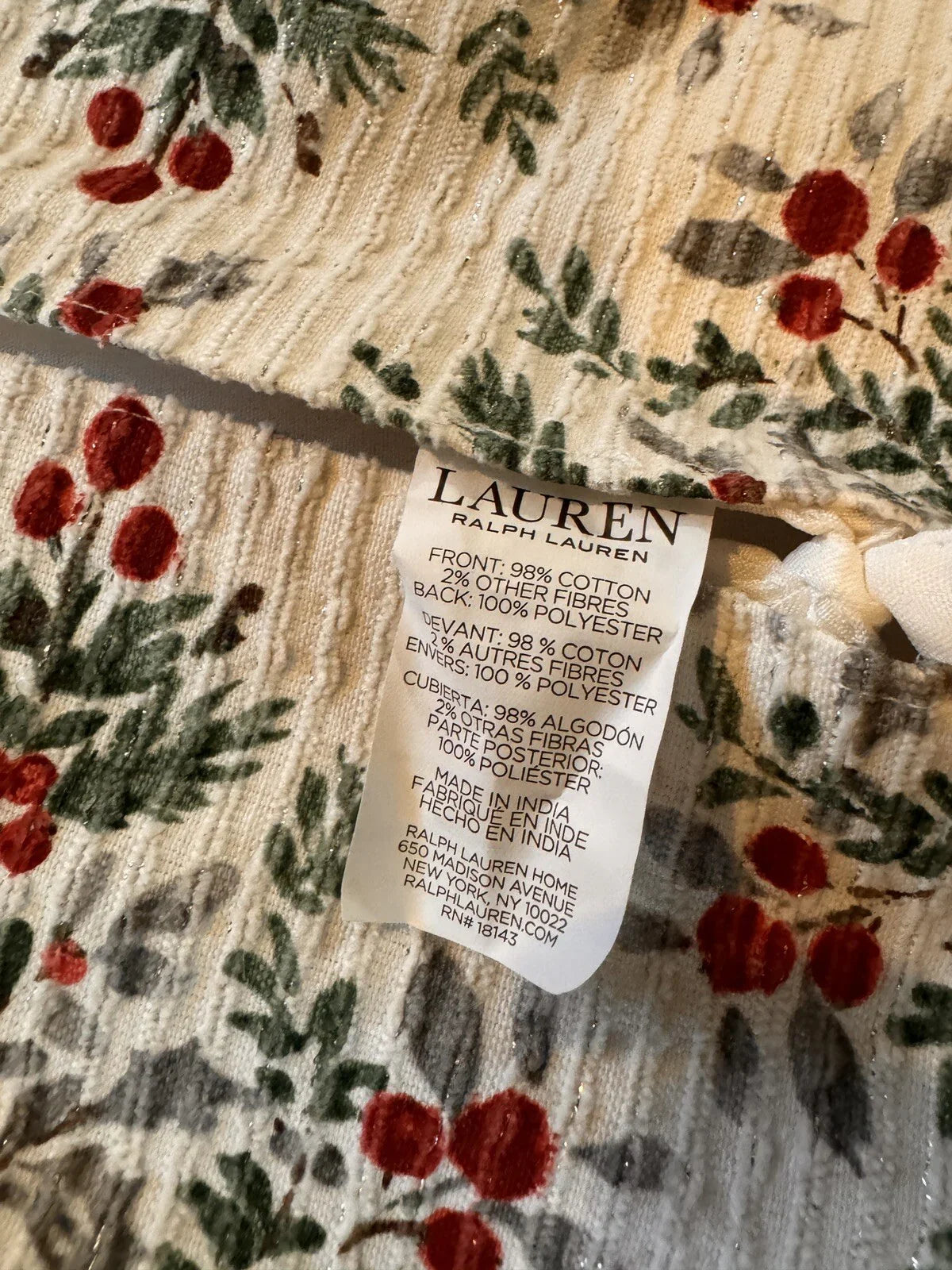 Ralph Lauren 60” Christmas Tree Skirt With 2 Stockings / Set of 3 /Holly Berries - Trendiez U ♥