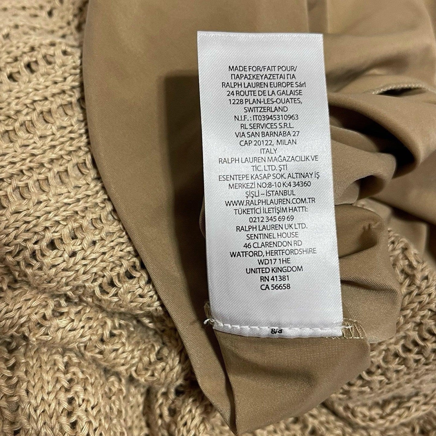Ralph Lauren Tan Crochet Midi Skirt 100% Linen Side Slit Spring Summer Boho Sz S - Trendiez U ♥