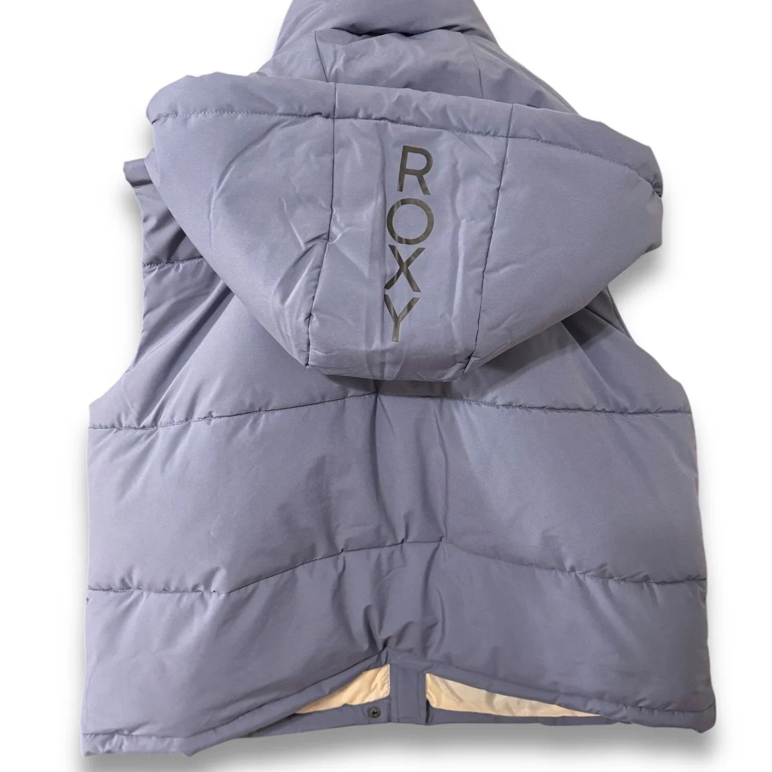 Roxy Women Purple Hooded Spring Jacket Pocketed Puffer Vest Size Large - Trendiez U ♥