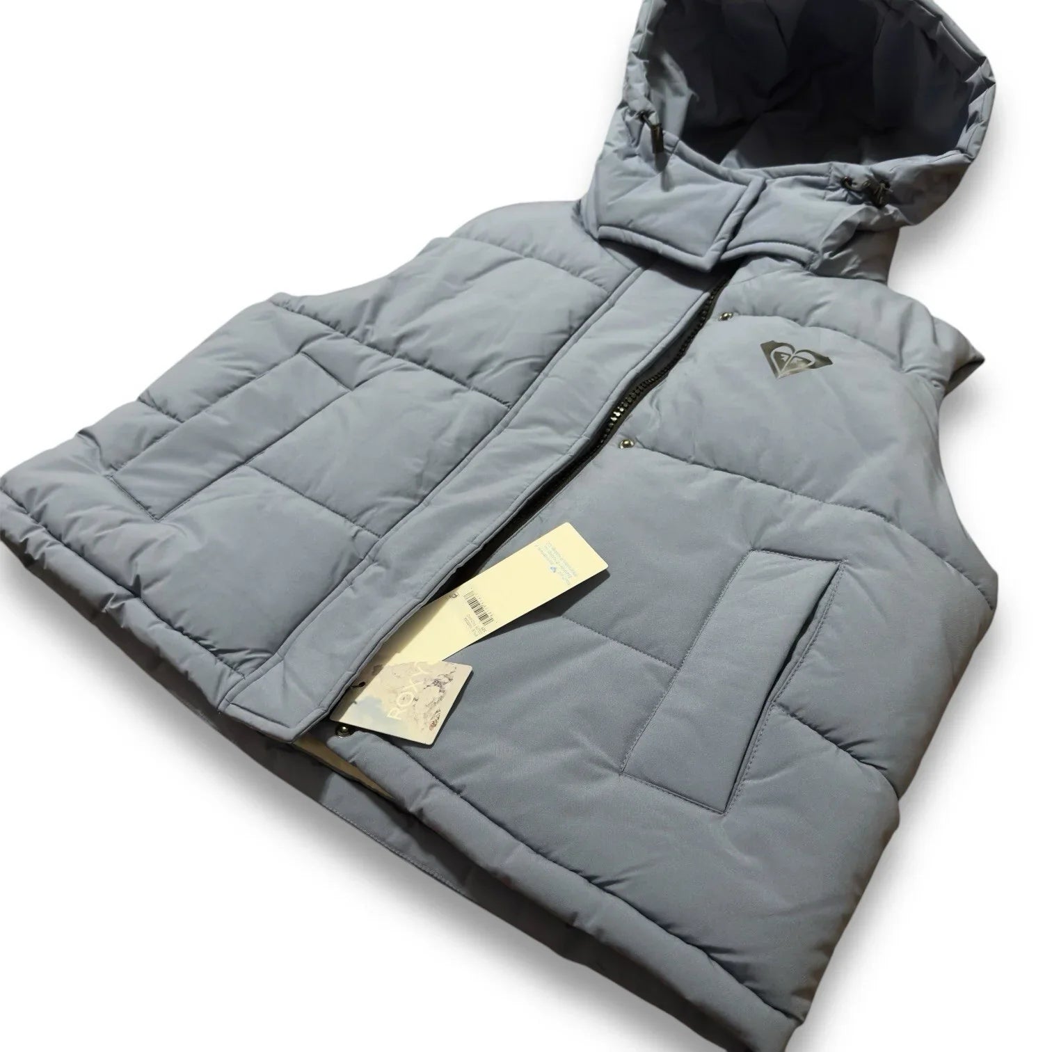 Roxy Women Purple Hooded Spring Jacket Pocketed Puffer Vest Size Large - Trendiez U ♥