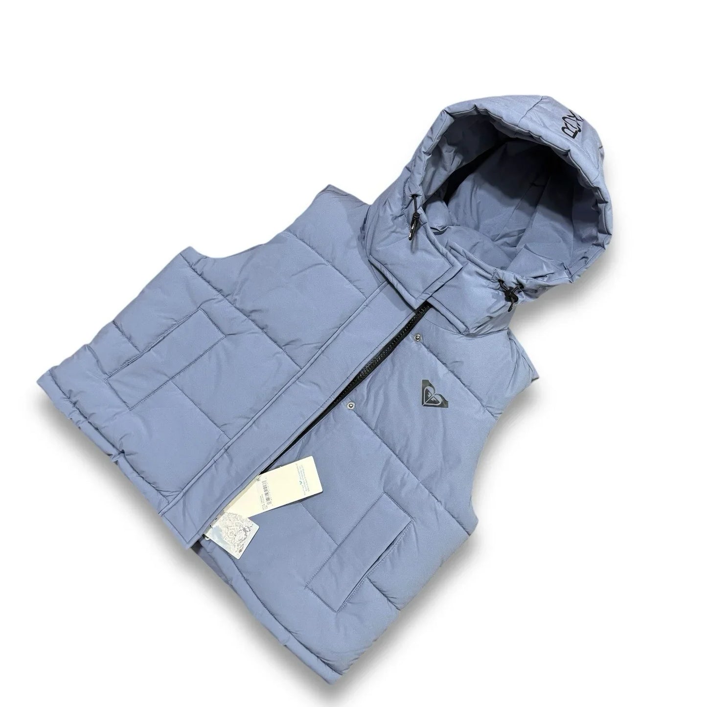 Roxy Women Purple Hooded Spring Jacket Pocketed Puffer Vest Size Large - Trendiez U ♥