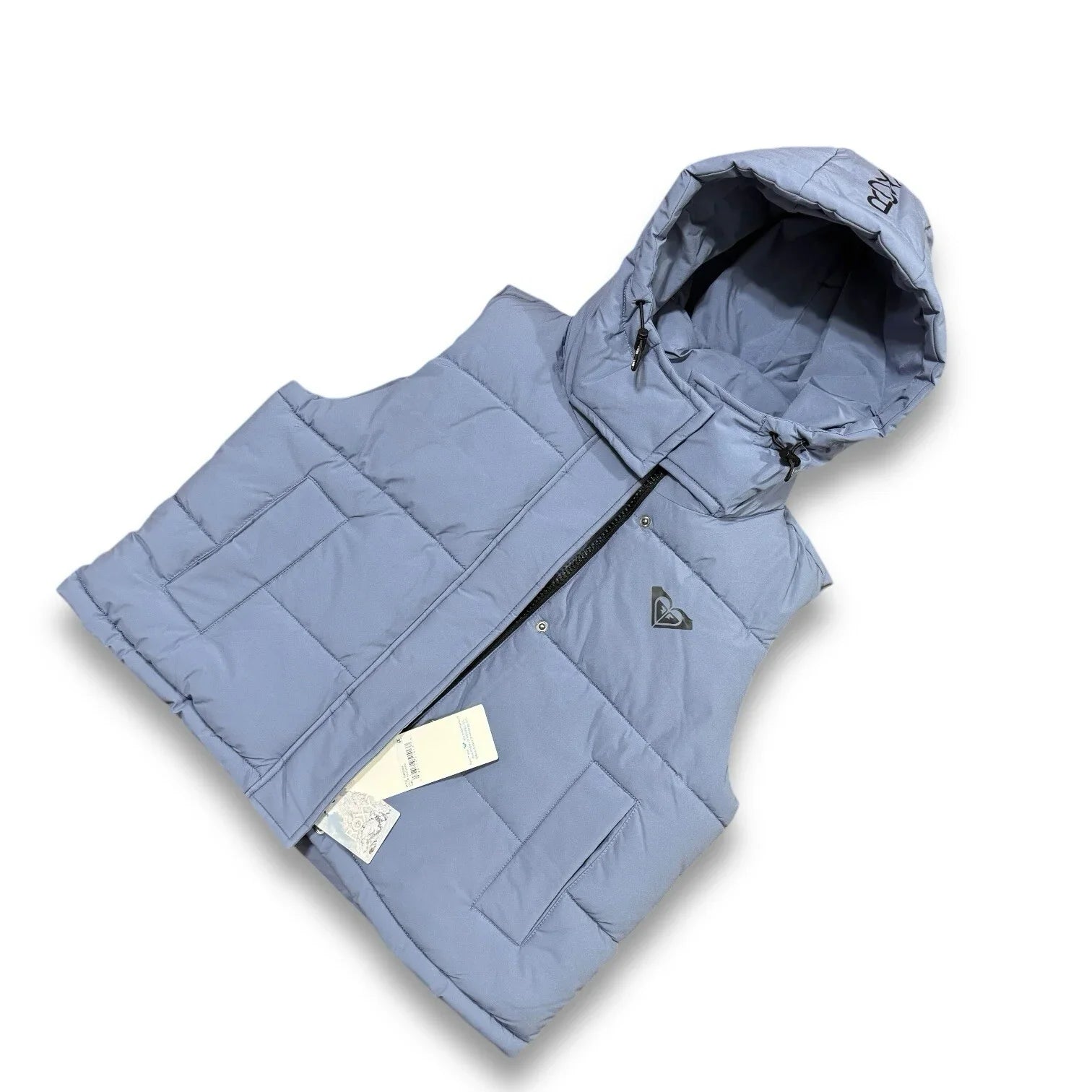 Roxy Women Purple Hooded Spring Jacket Pocketed Puffer Vest Size Large - Trendiez U ♥