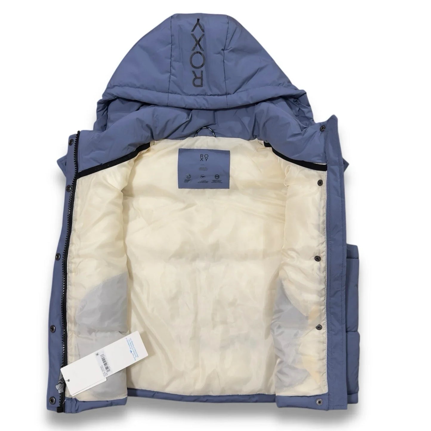 Roxy Women Purple Hooded Spring Jacket Pocketed Puffer Vest Size Large - Trendiez U ♥