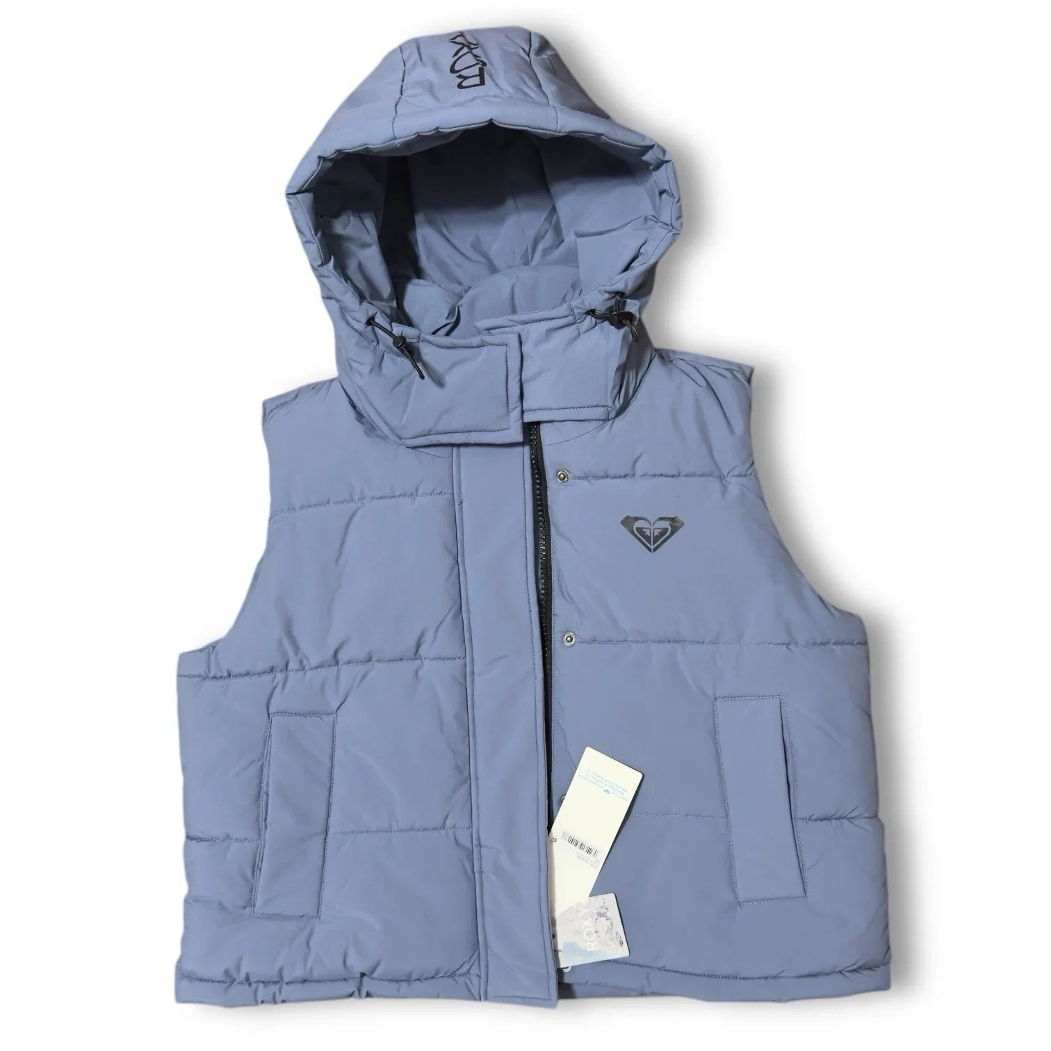 Roxy Women Purple Hooded Spring Jacket Pocketed Puffer Vest Size Large - Trendiez U ♥