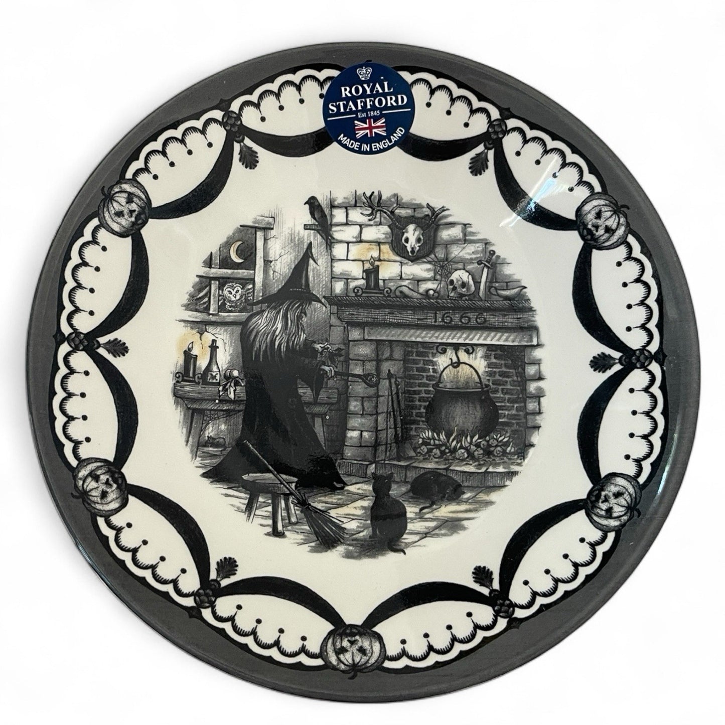 Royal Stafford Halloween 1666 Haunted House Porcelain FULL Dinner Set of 12 - Trendiez U ♥
