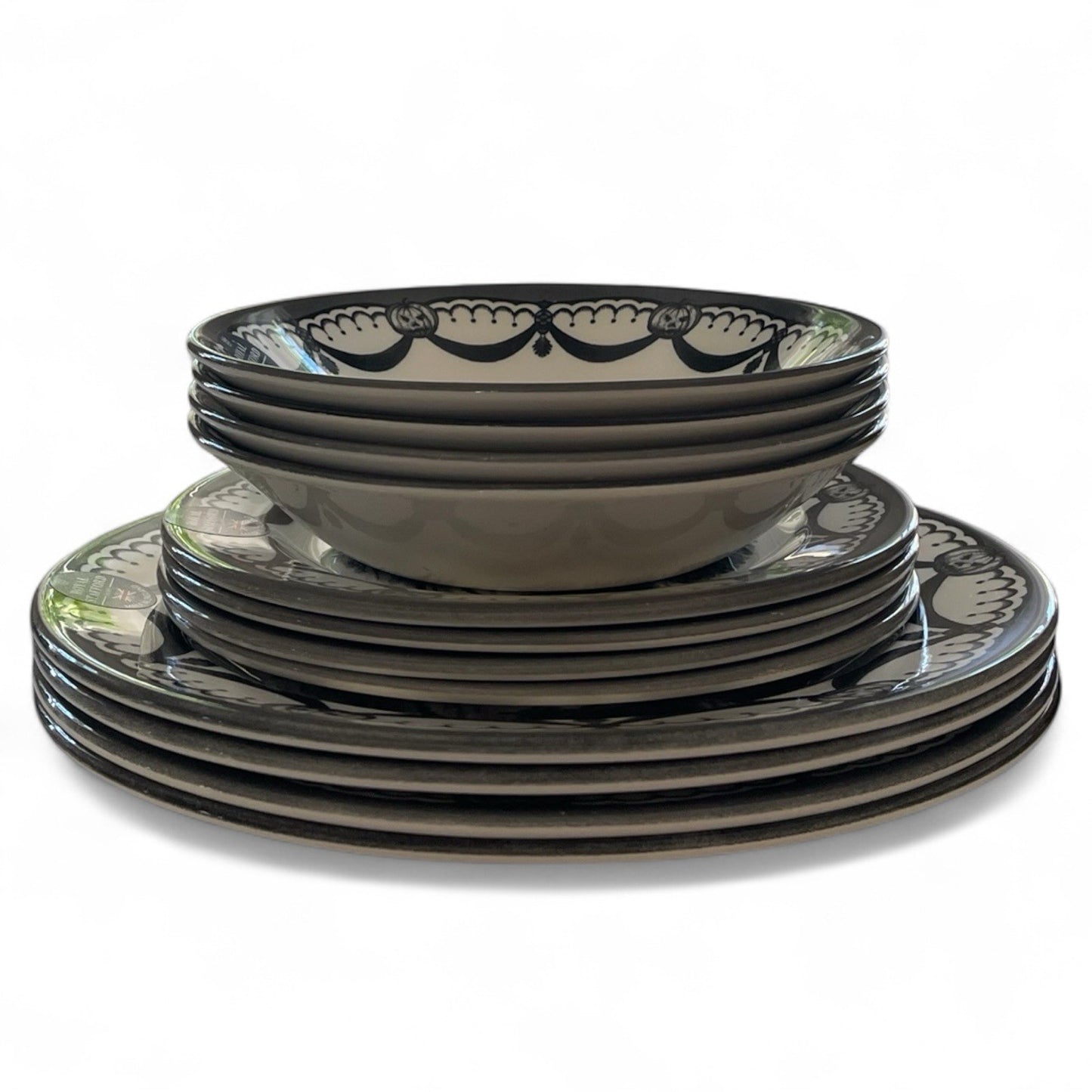 Royal Stafford Halloween 1666 Haunted House Porcelain FULL Dinner Set of 12 - Trendiez U ♥