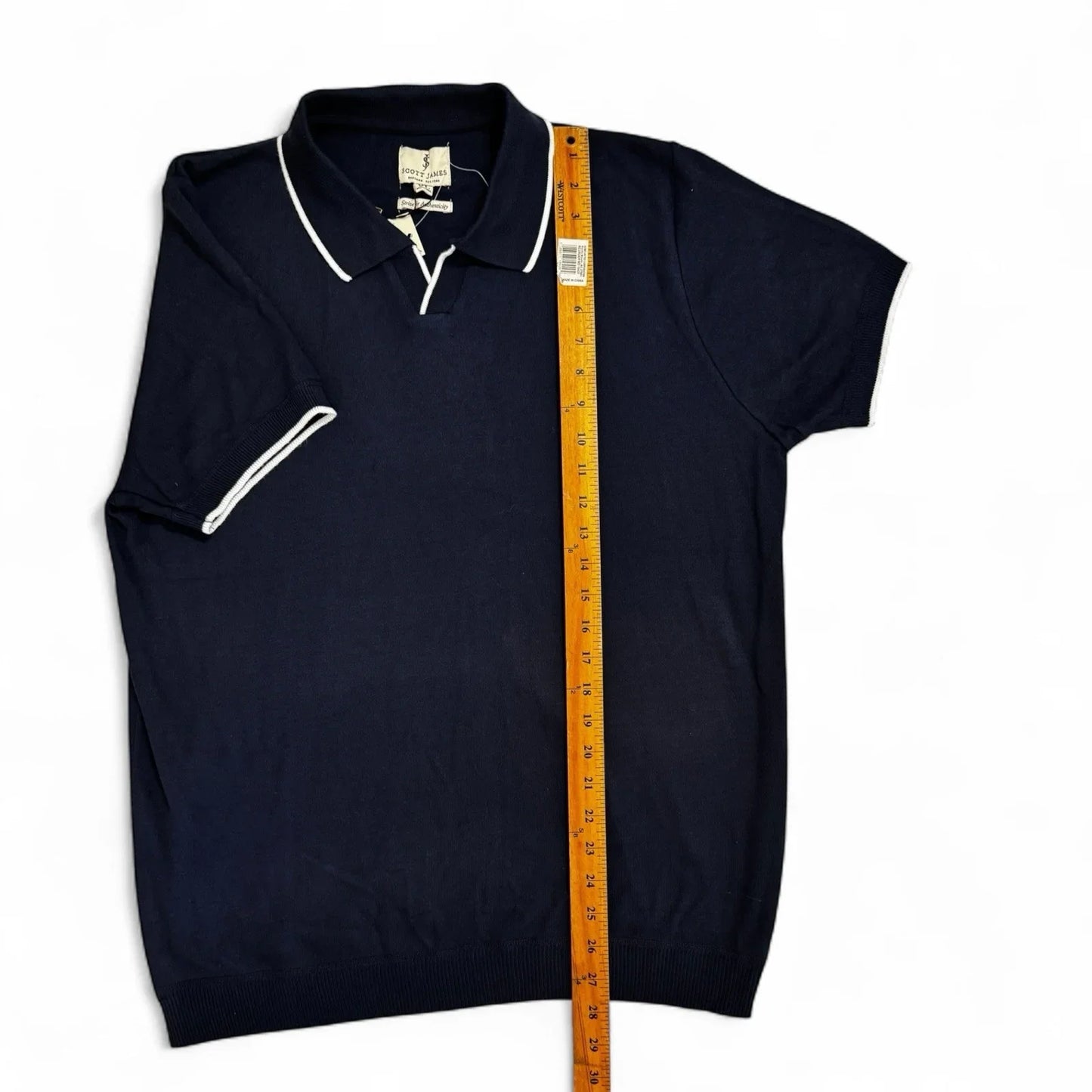 Scott James Men’s Terry Cloth Polo Shirt – Navy Blue, XL - Trendiez U ♥