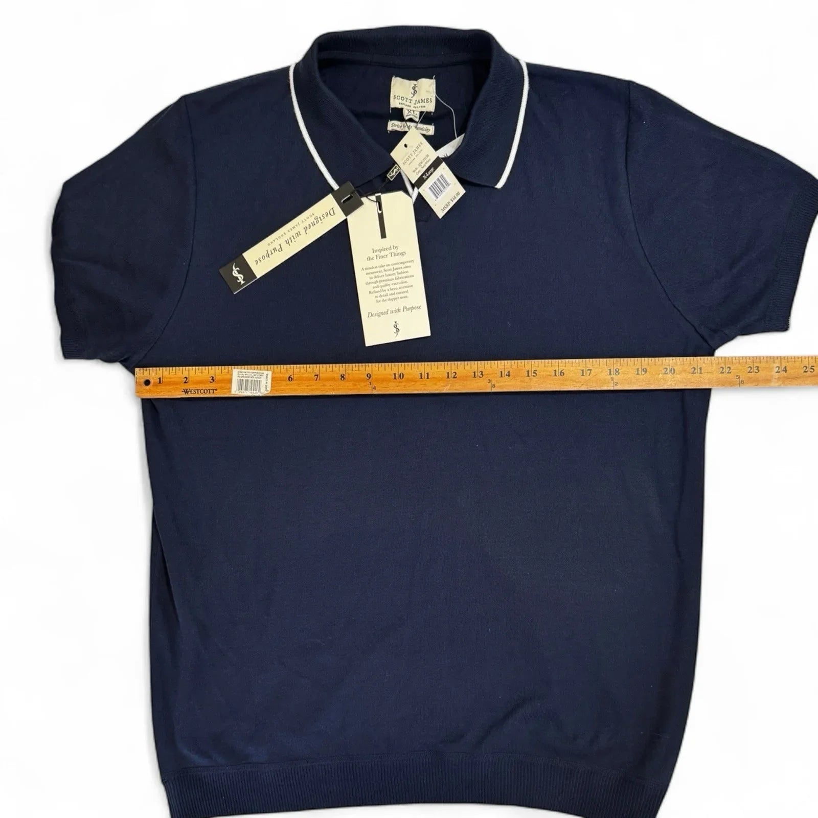 Scott James Men’s Terry Cloth Polo Shirt – Navy Blue, XL - Trendiez U ♥