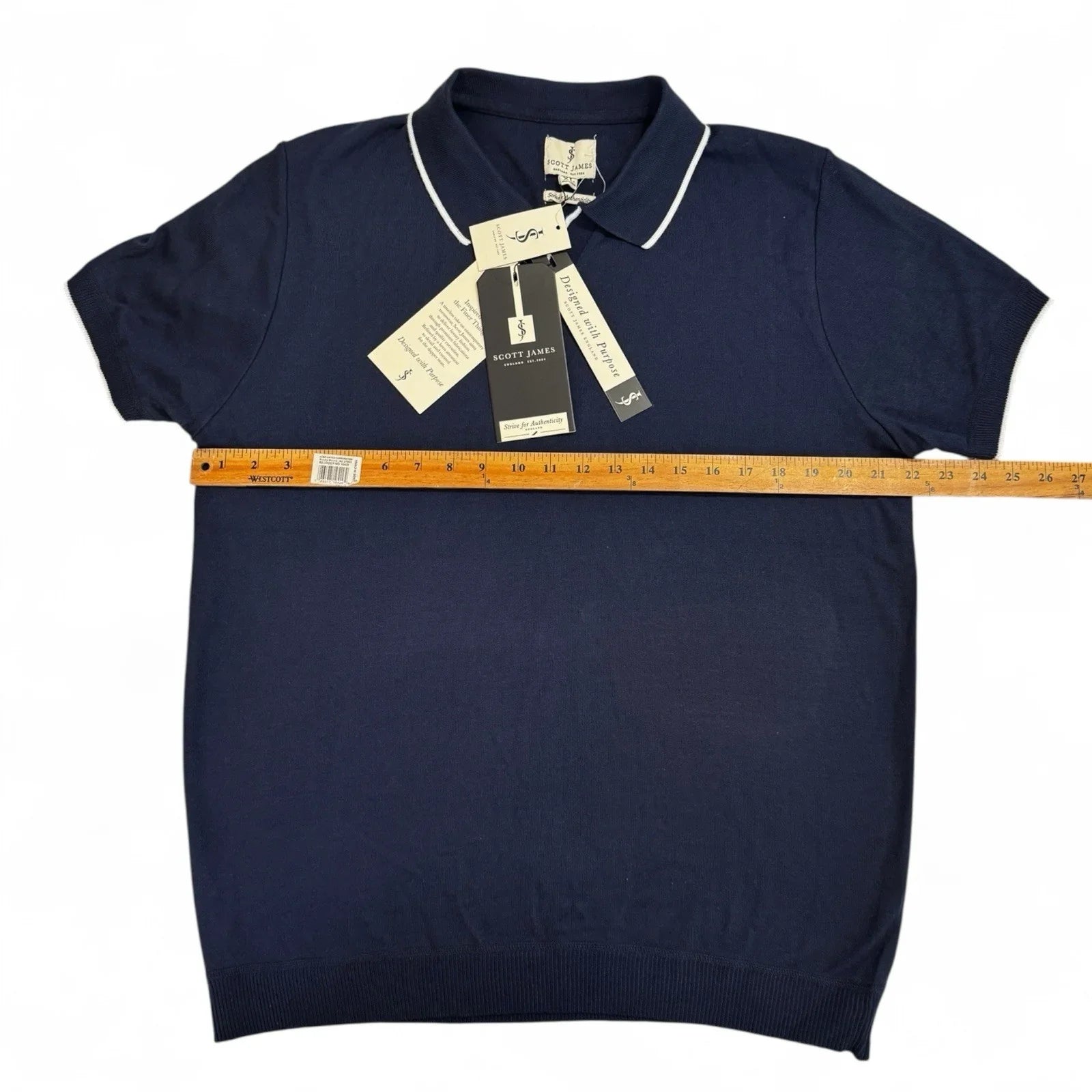 Scott James Men’s Terry Cloth Polo Shirt – Navy Blue, XL - Trendiez U ♥