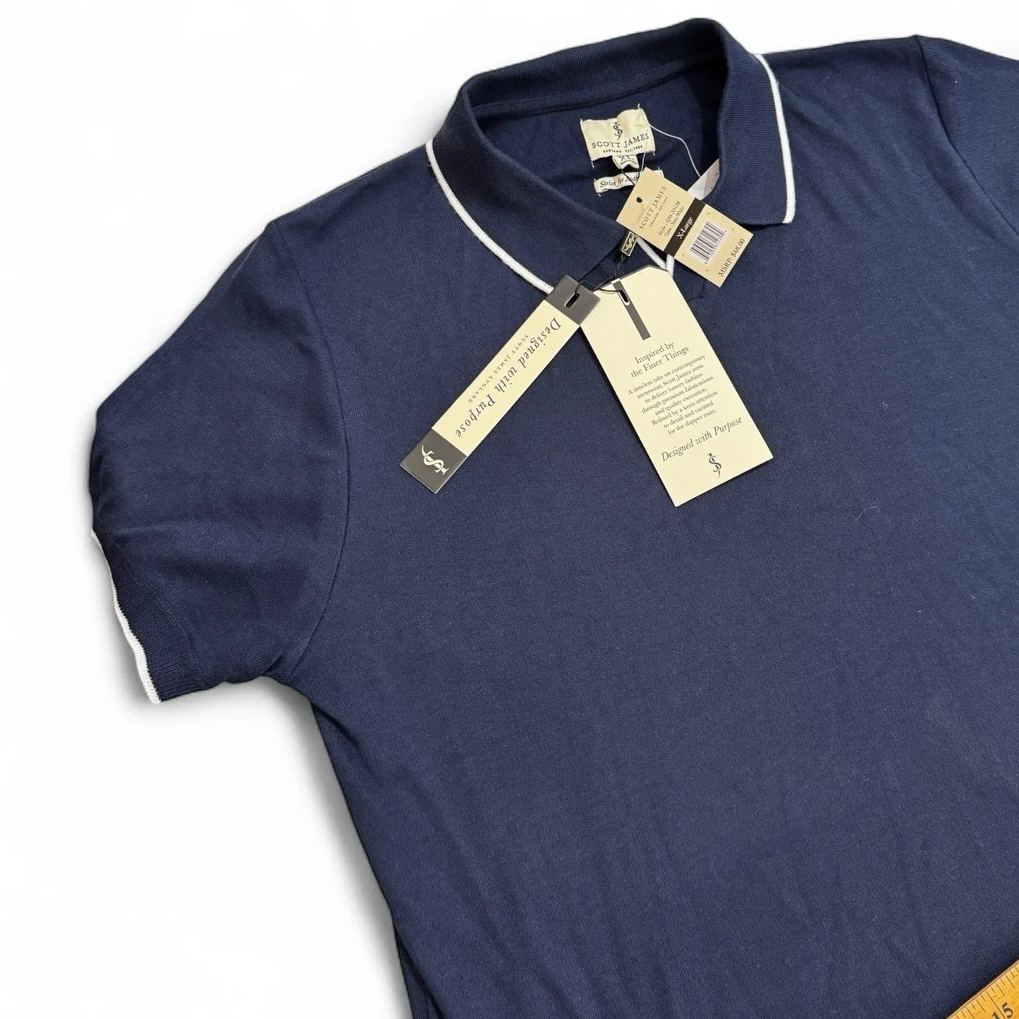 Scott James Men’s Terry Cloth Polo Shirt – Navy Blue, XL - Trendiez U ♥