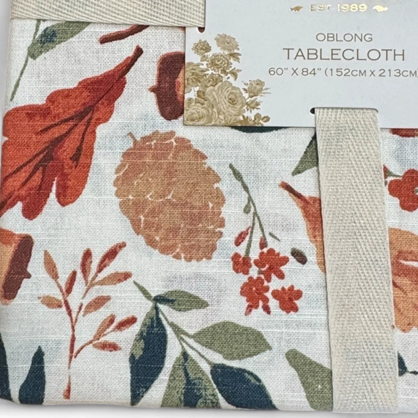 Shabby Chic Autumn Leaves Tablecloth – 60x84” Oblong, Farmhouse Cottage - Trendiez U ♥