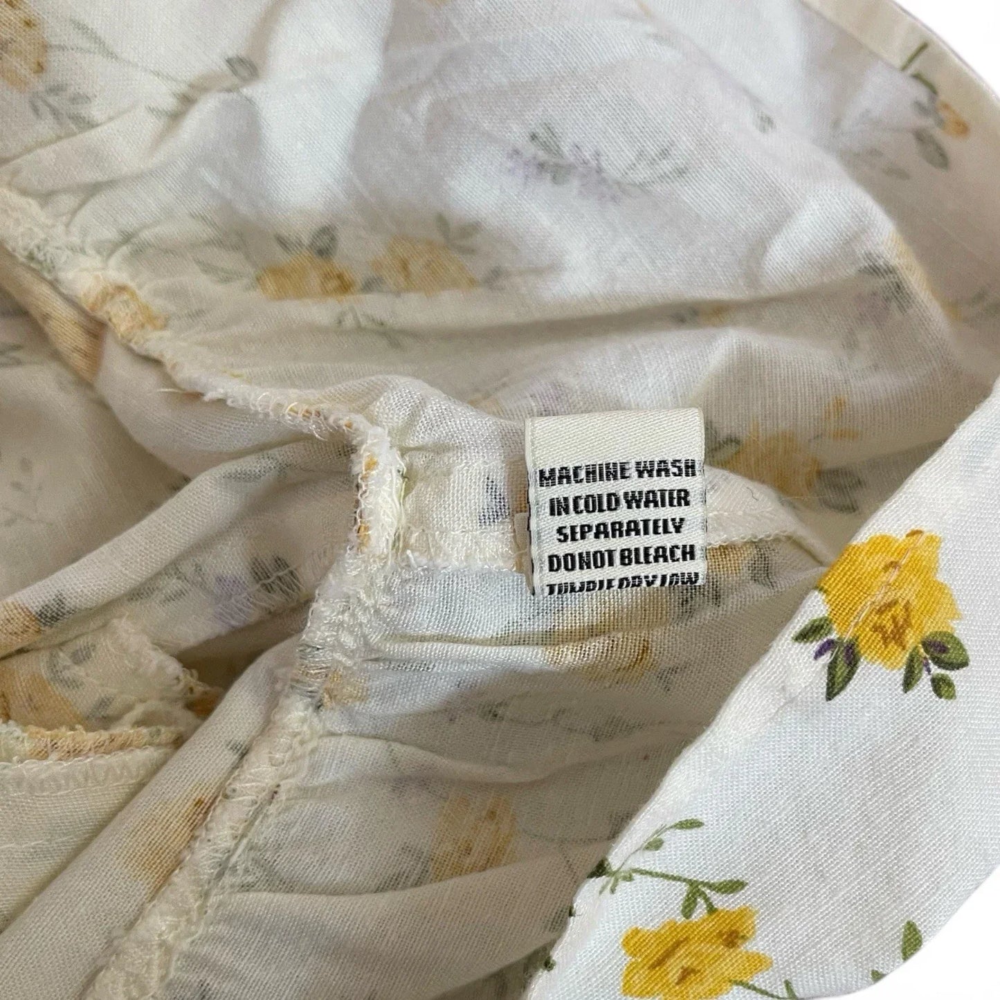 Sim & Sam Women’s Sundress – Yellow/White Floral, Size XL Linen with Ruffle Hem - Trendiez U ♥