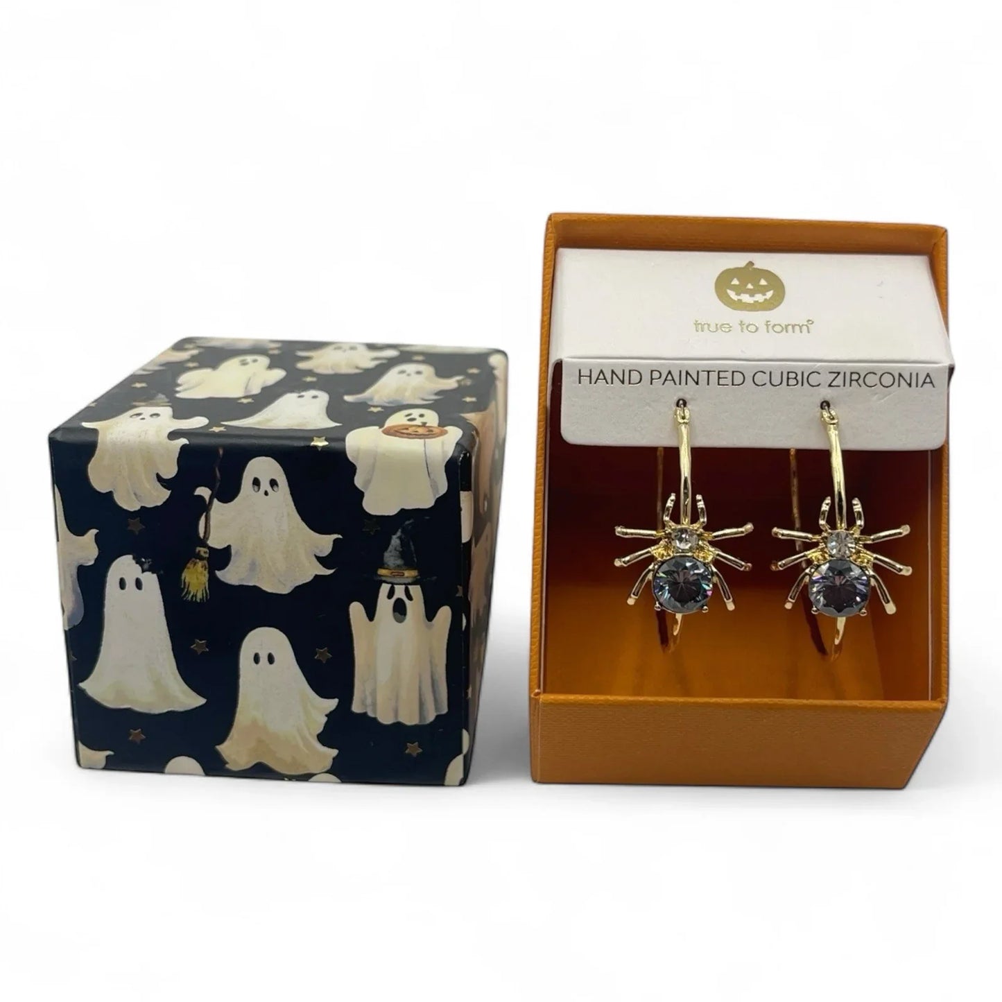 Spider Earrings Hoops Pierced Cubic Zirconia Halloween Jewelry New Gift Box - Trendiez U ♥