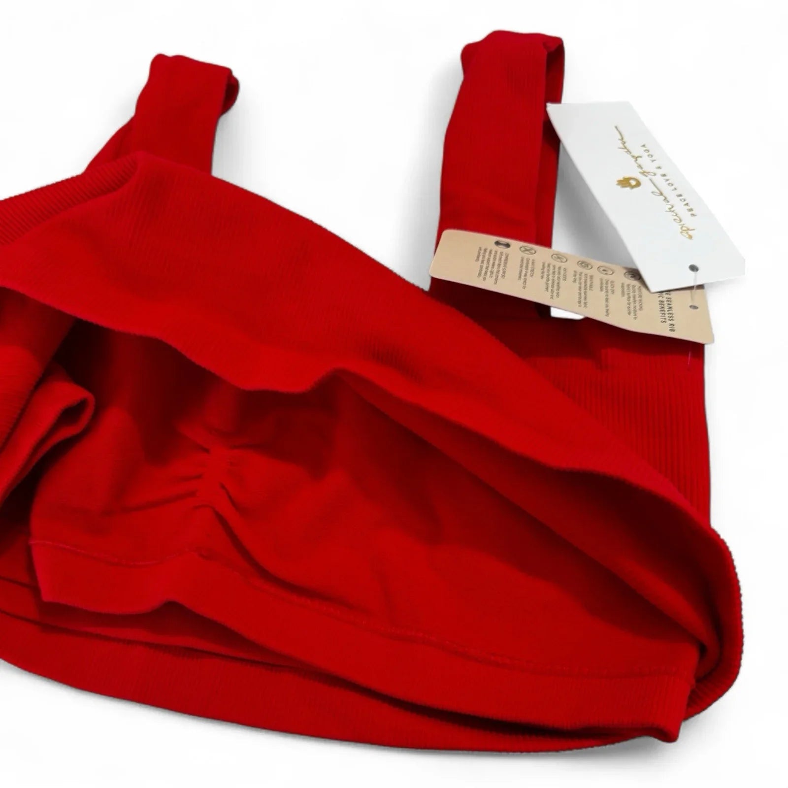 Spiritual Gangster Women’s Ribbed Crop Tank Top – Red, M/L - Trendiez U ♥