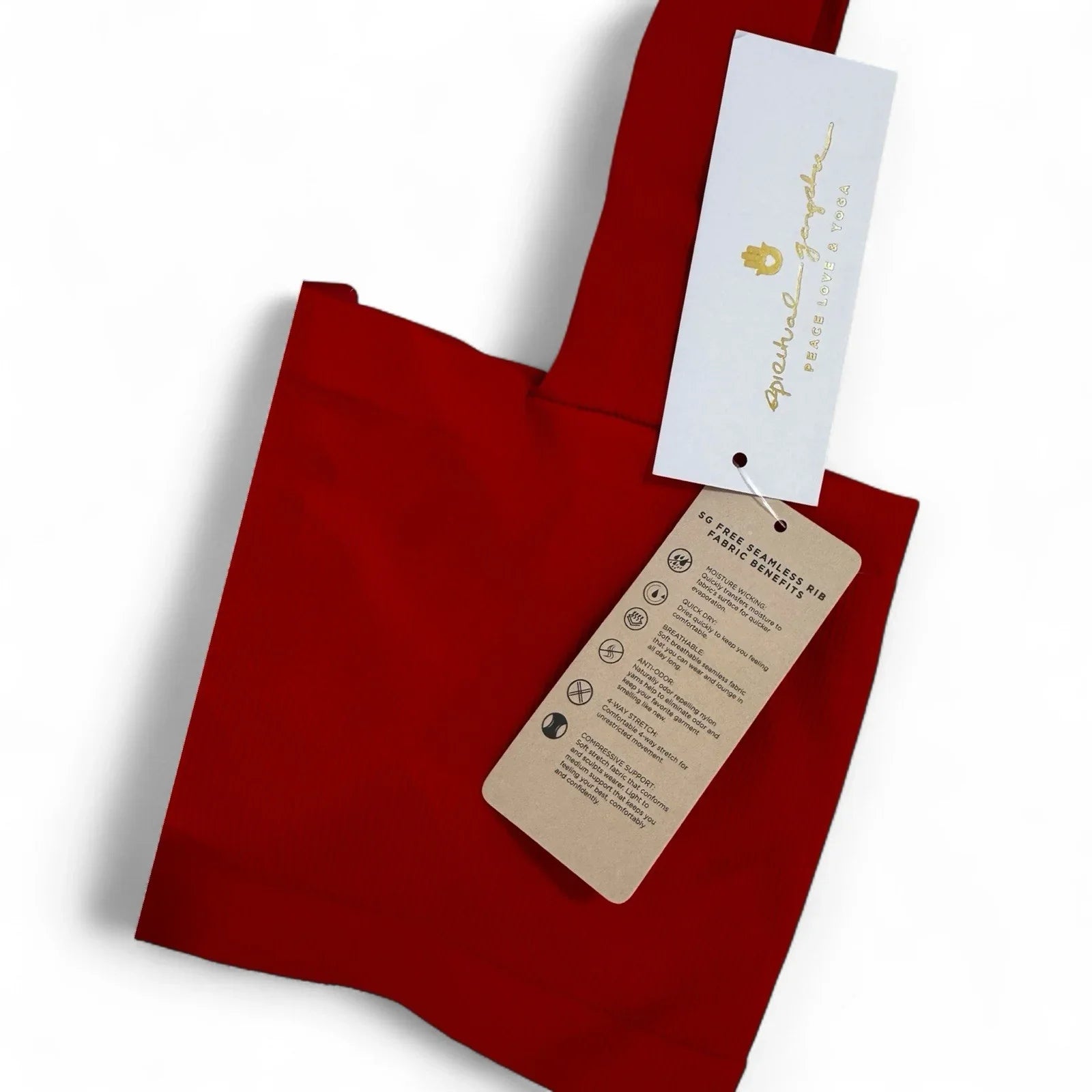 Spiritual Gangster Women’s Ribbed Crop Tank Top – Red, M/L - Trendiez U ♥