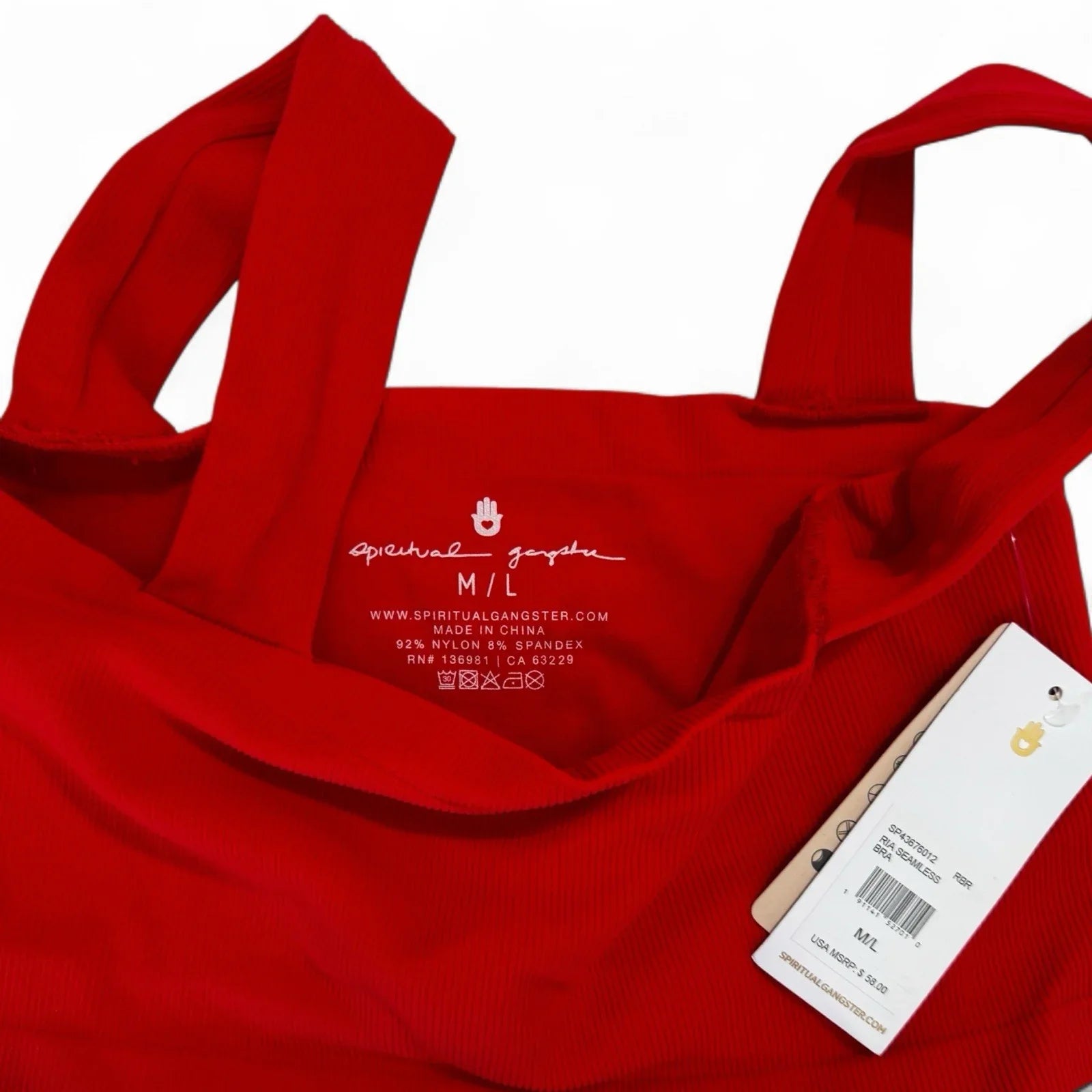 Spiritual Gangster Women’s Ribbed Crop Tank Top – Red, M/L - Trendiez U ♥