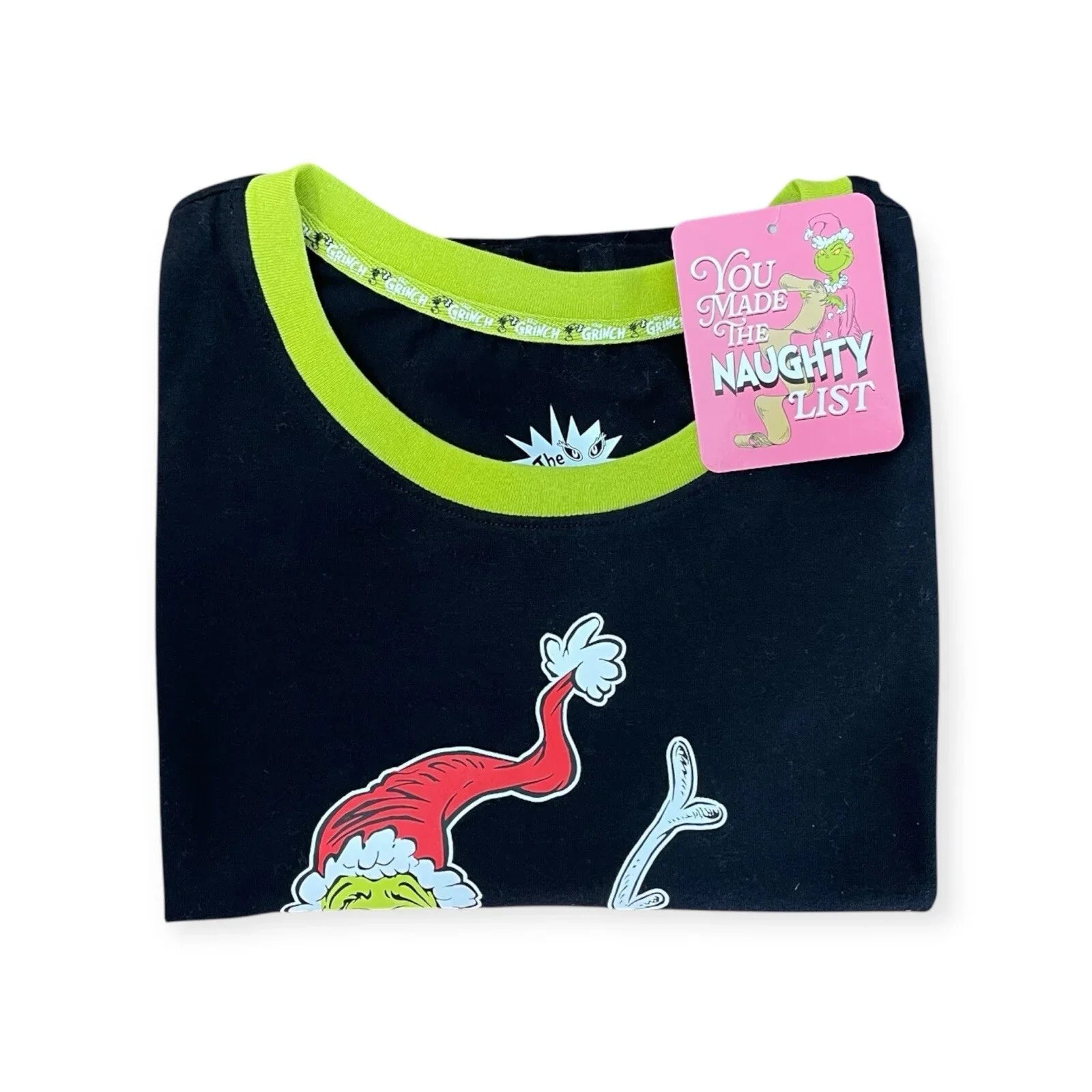 The Grinch Dr. Seuss Women’s Black Cropped T-Shirt Size L NWT - Trendiez U ♥