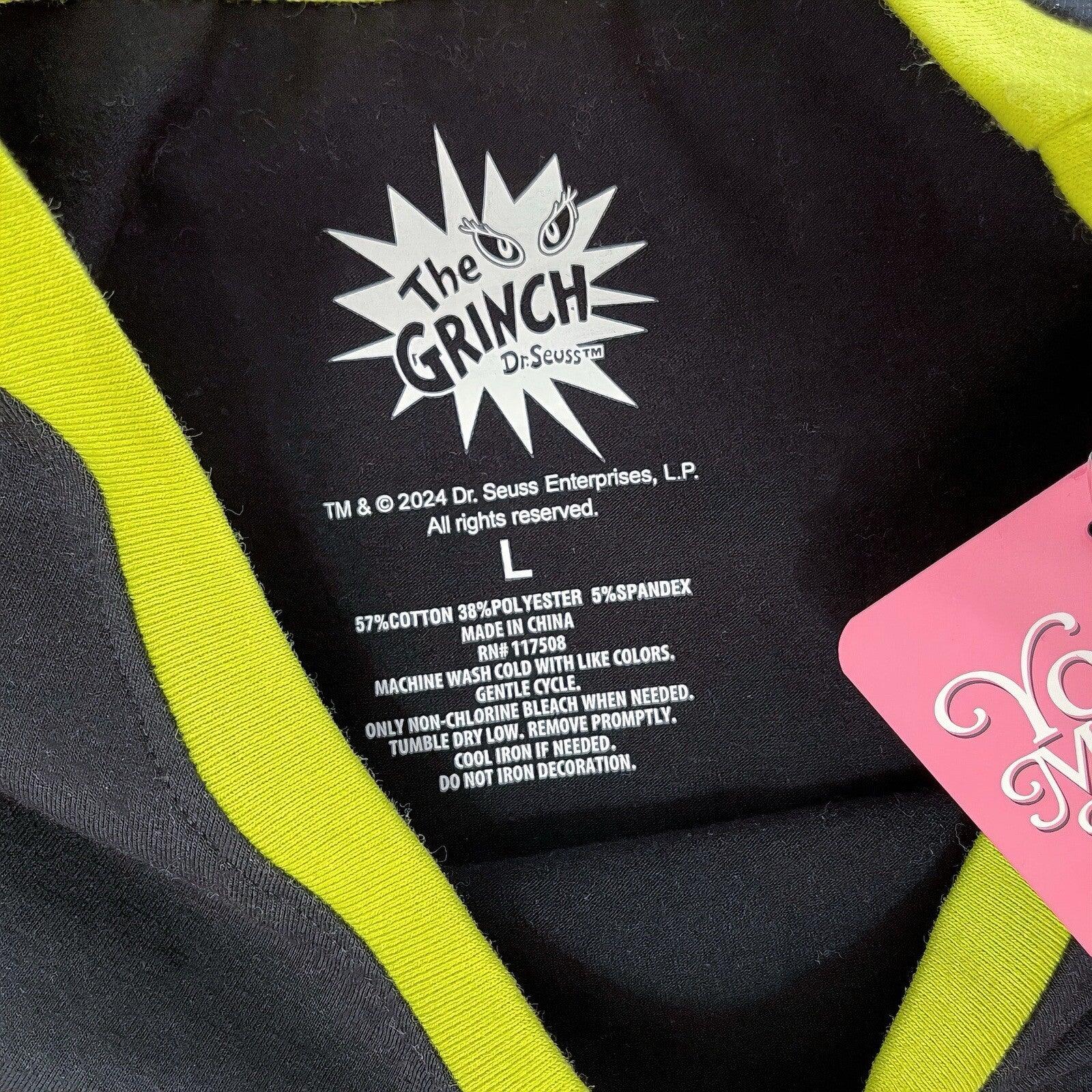 The Grinch Dr. Seuss Women’s Black Cropped T-Shirt Size L NWT - Trendiez U ♥