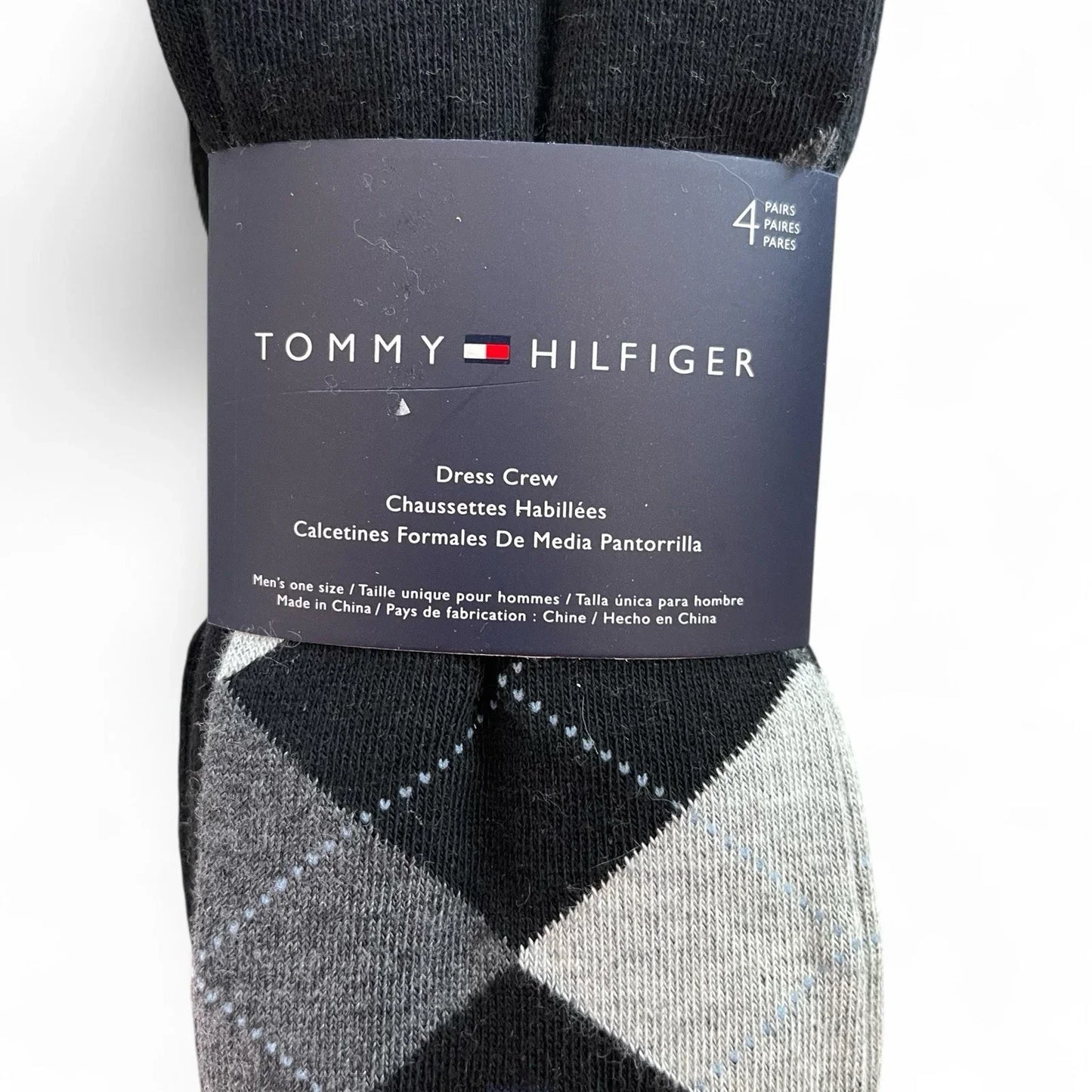 Tommy Hilfiger Men’s Dress Crew Socks 4-pair Black/Gray Size 7-12 - Trendiez U ♥