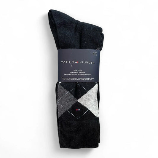 Tommy Hilfiger Men’s Dress Crew Socks 4-pair Black/Gray Size 7-12 - Trendiez U ♥