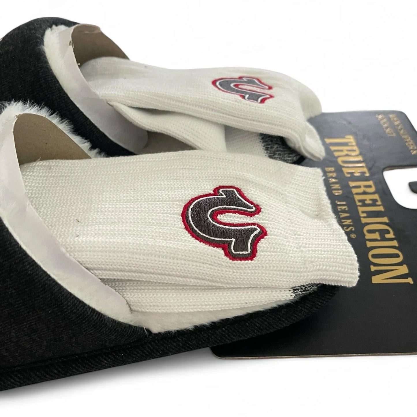 True Religion Men’s Slipper Sock Set Black and White Size 11-12 Embroidered New - Trendiez U ♥