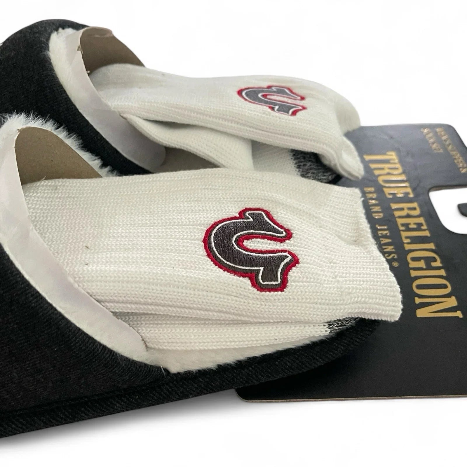 True Religion Men’s Slipper Sock Set Black and White Size 11-12 Embroidered New - Trendiez U ♥