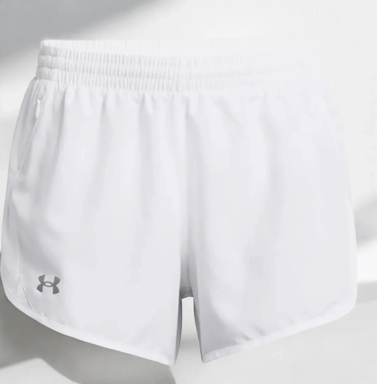 Under Armour Shorts Women's 3XL Fly-By 2.0 Running & Gym White/Gray Heatgear New - Trendiez U ♥