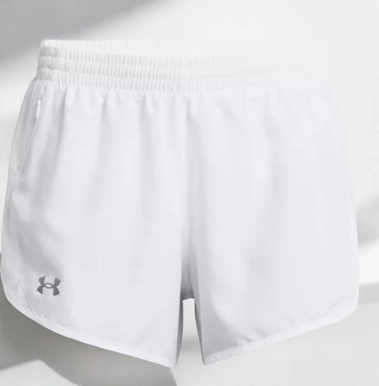 Under Armour Shorts Women's 3XL Fly-By 2.0 Running & Gym White/Gray Heatgear New - Trendiez U ♥