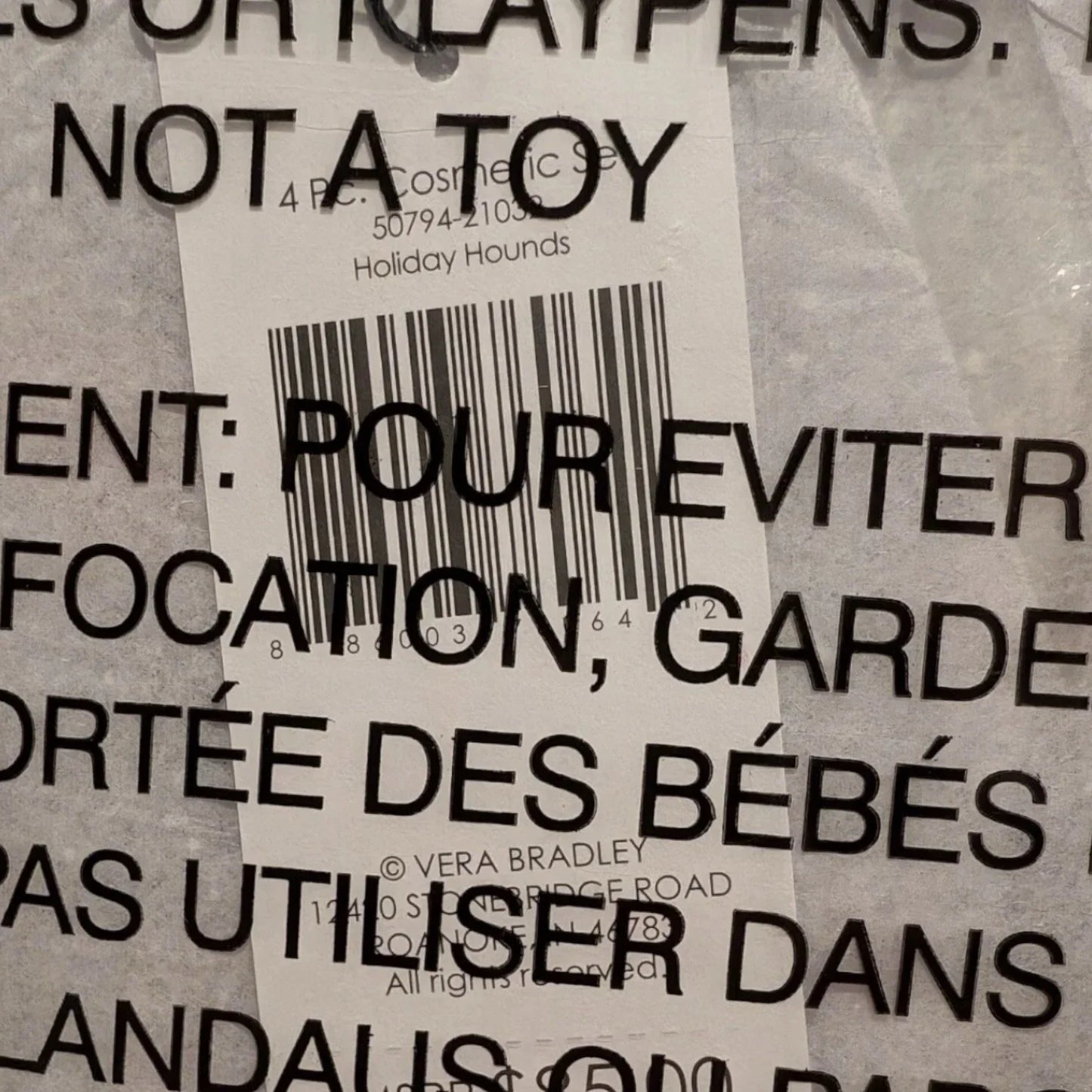 Vera Bradley Holiday Hounds Cosmetic Bag Set – 4 Piece Travel Gift - Trendiez U ♥