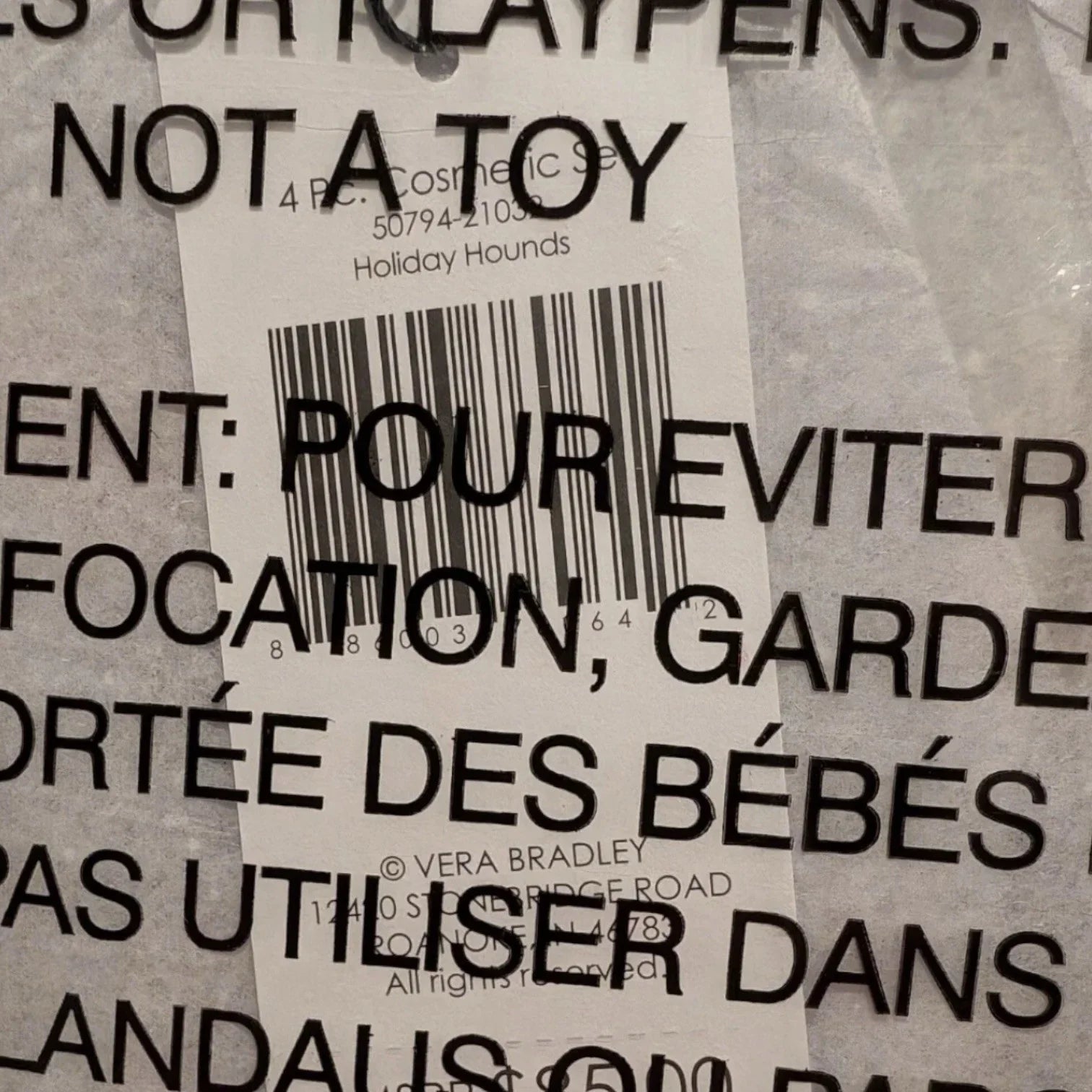 Vera Bradley Holiday Hounds Cosmetic Bag Set – 4 Piece Travel Gift - Trendiez U ♥