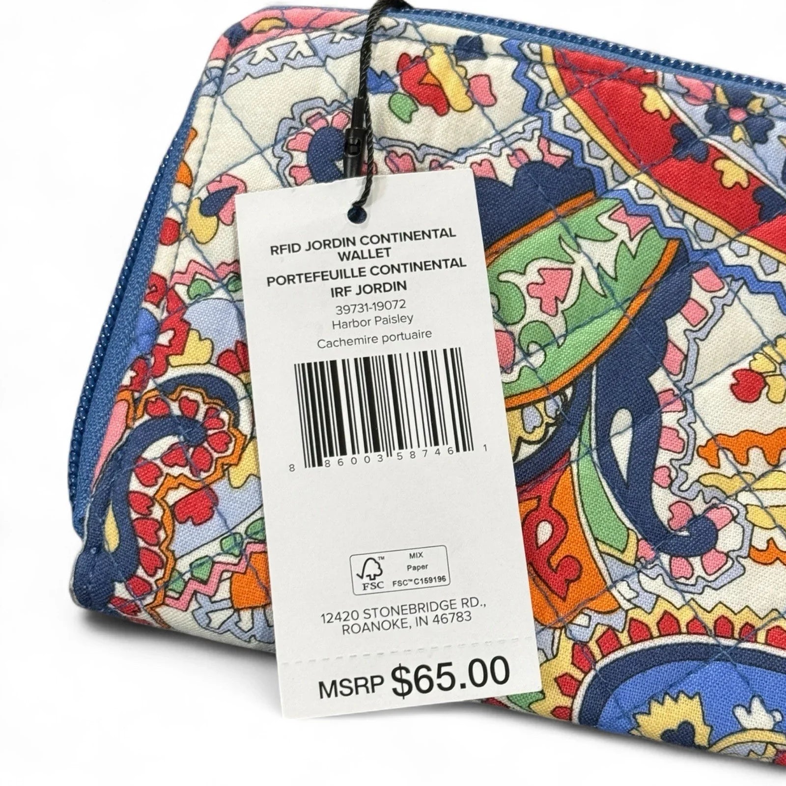 Vera Bradley Jordin Continental Wallet – Quilted Zip Around - Trendiez U ♥