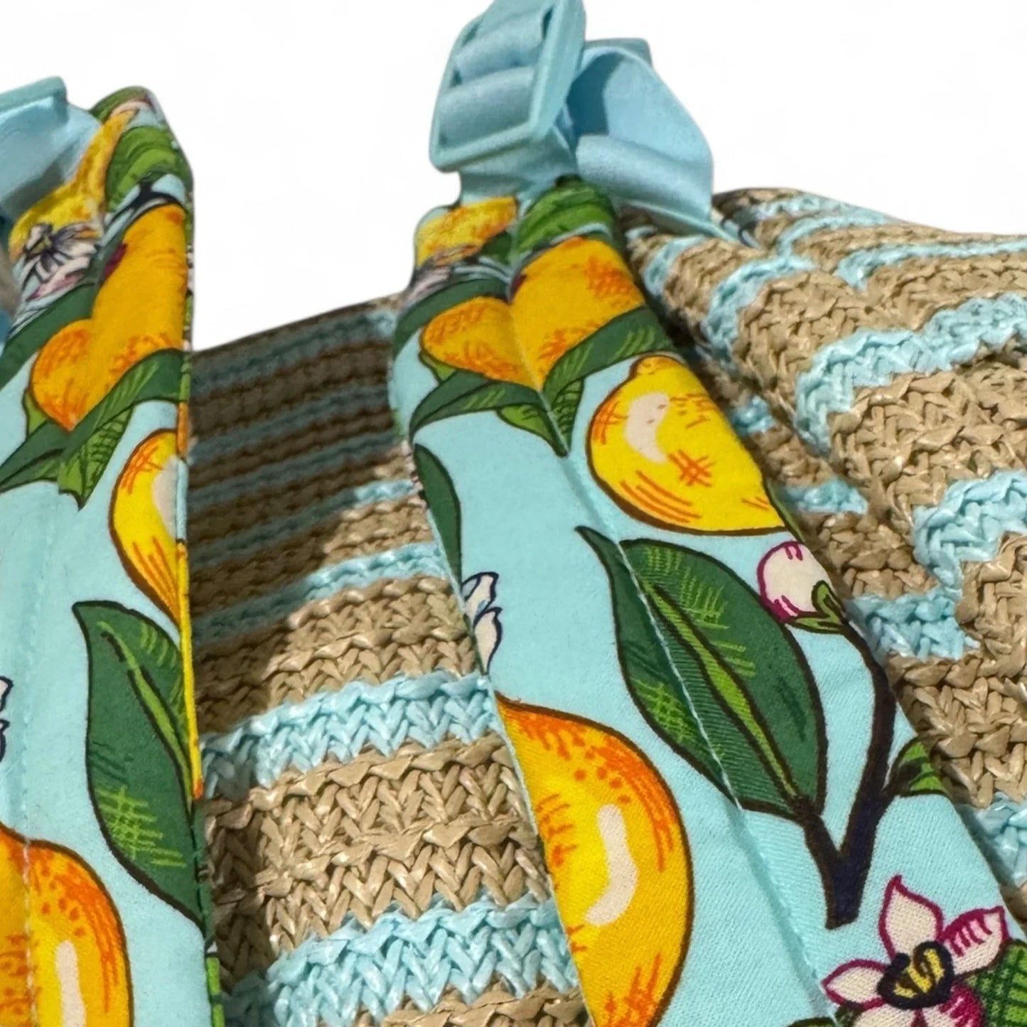 Vera Bradley Straw Compact Backpack – Lemon Groove Summer Bag - Trendiez U ♥