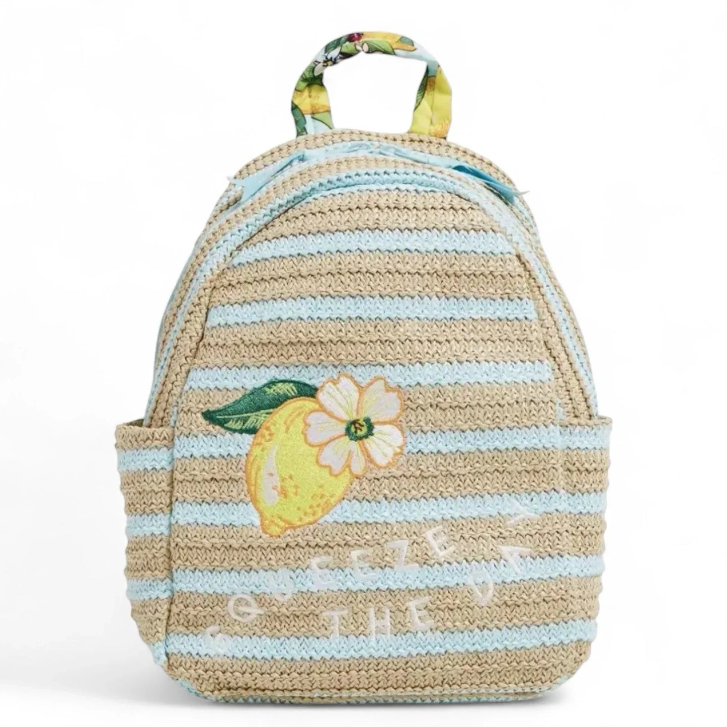 Vera Bradley Straw Compact Backpack – Lemon Groove Summer Bag - Trendiez U ♥